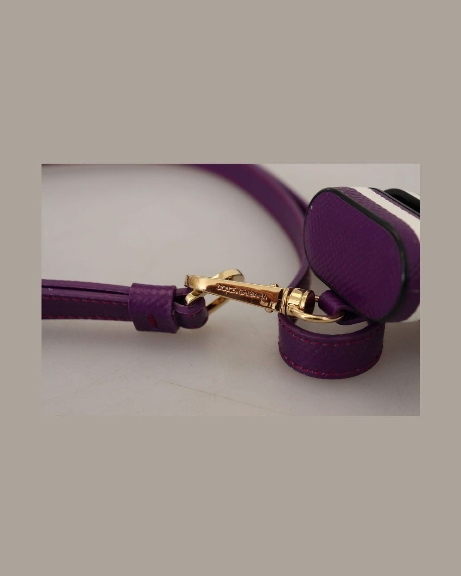 Dolce & Gabbana Purple Chic Leather Airpods Case Headphone & Headset Accessories