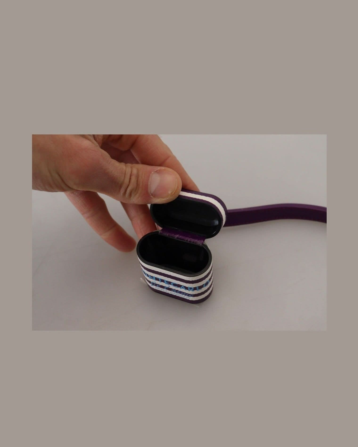 Dolce & Gabbana Purple Chic Leather Airpods Case Headphone & Headset Accessories