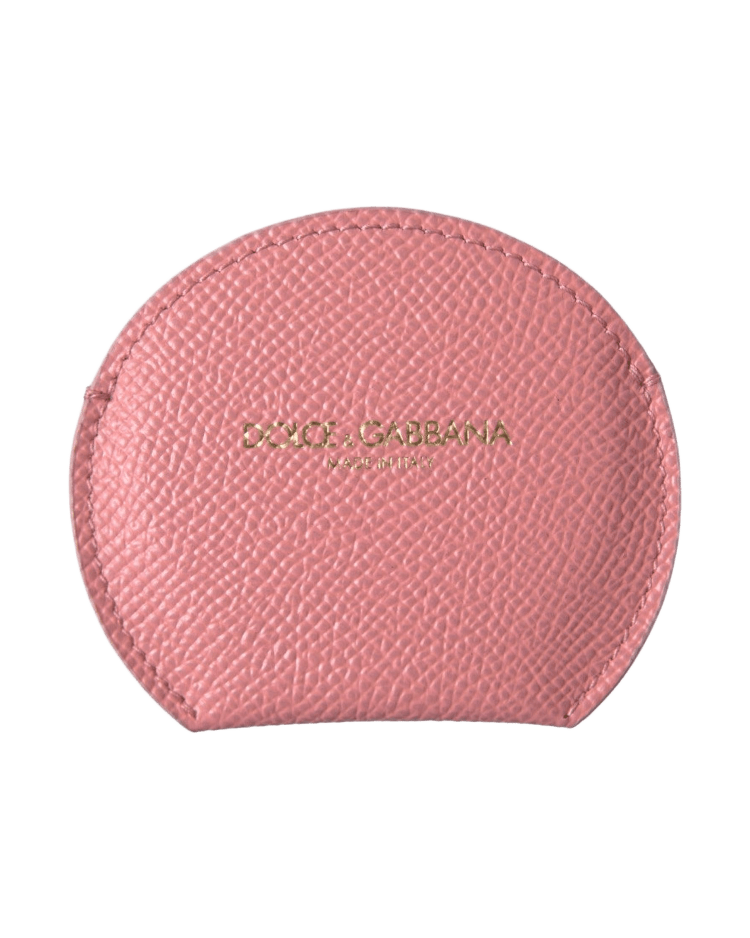 Dolce & Gabbana Pink Chic Leather Hand Mirror Holder Face Mirrors