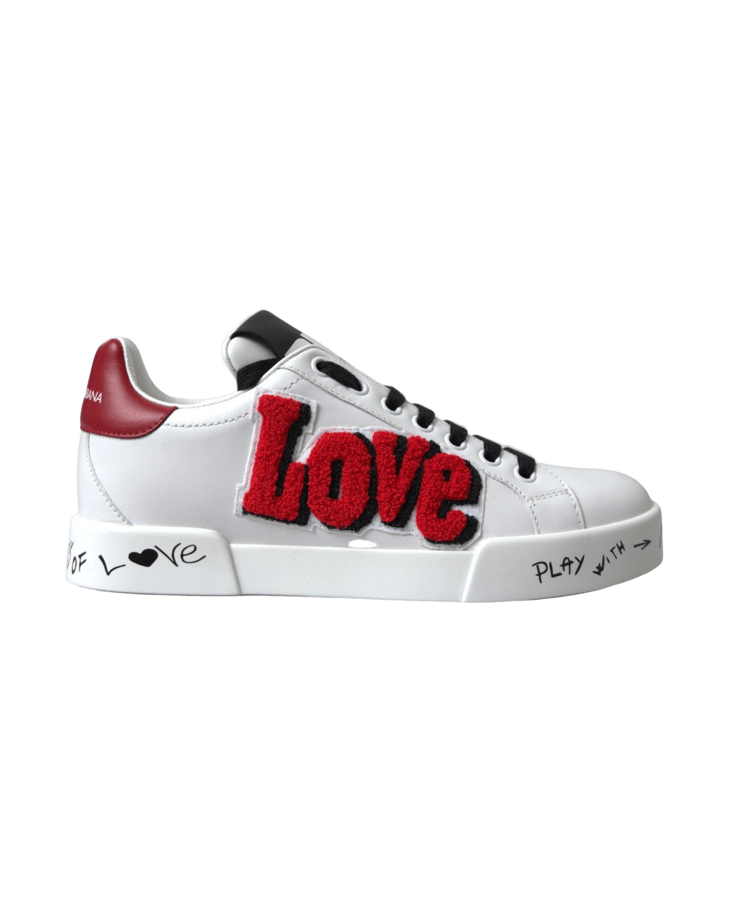 Dolce & Gabbana Chic Portofino Leather White Sneakers Glam Steals