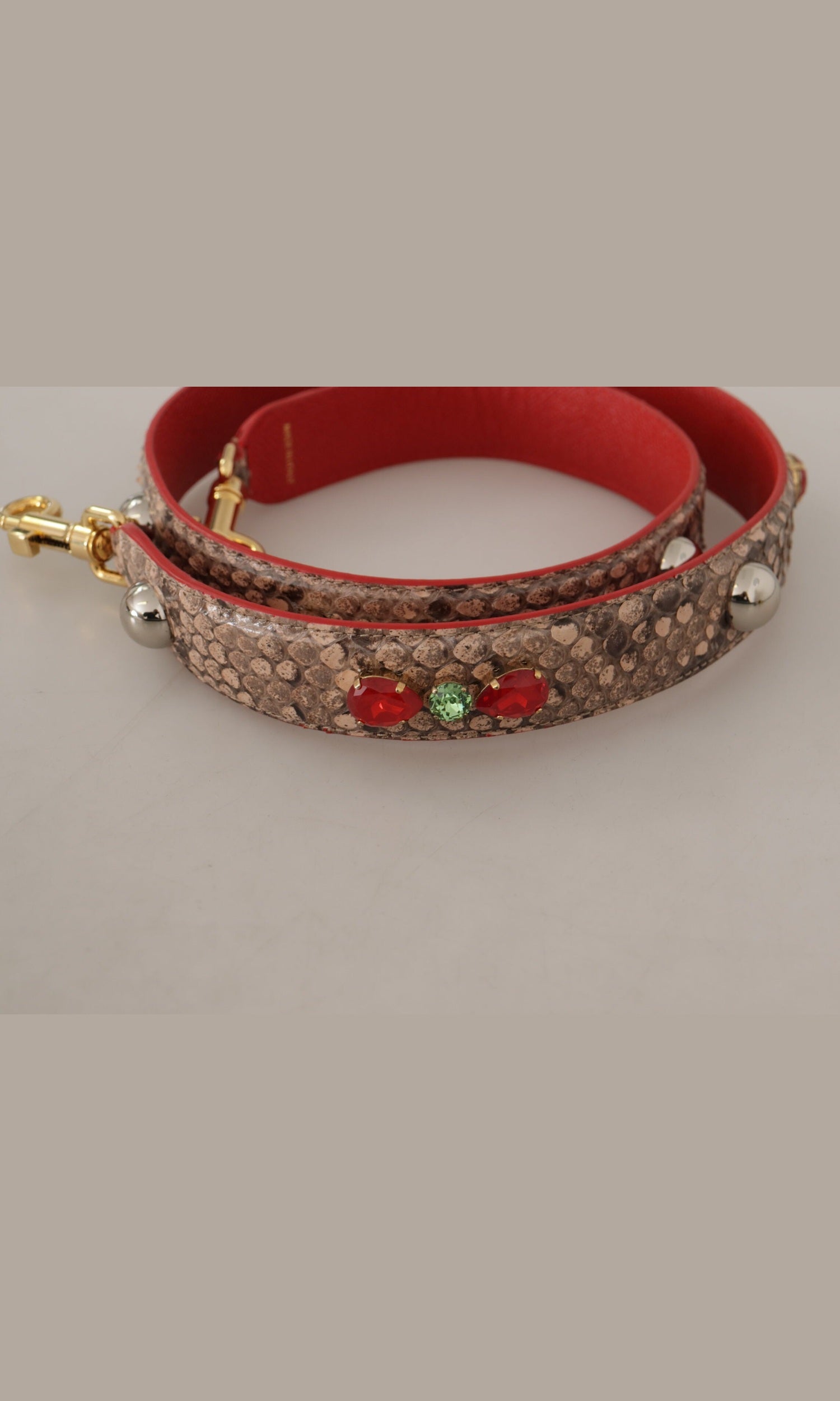 Dolce & Gabbana Chic Python Leather Bag Brown Strap Glam Steals