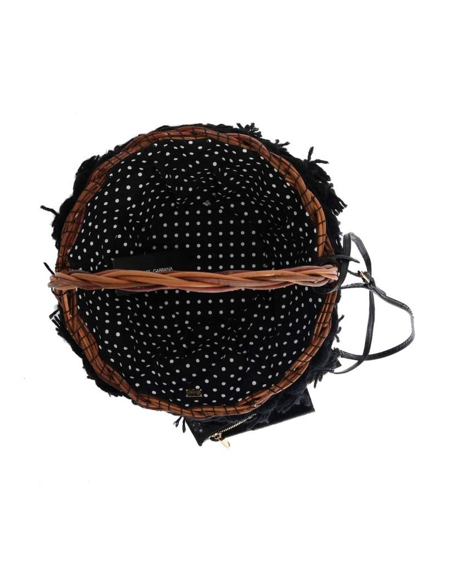 Dolce & Gabbana Beige Chic Straw Snakeskin Bucket Bag Tote Bags