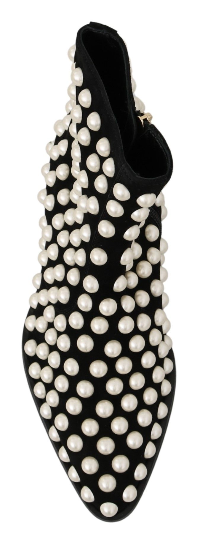 Dolce & Gabbana Chic Suede Ankle Boots With Black Pearls Glam Steals