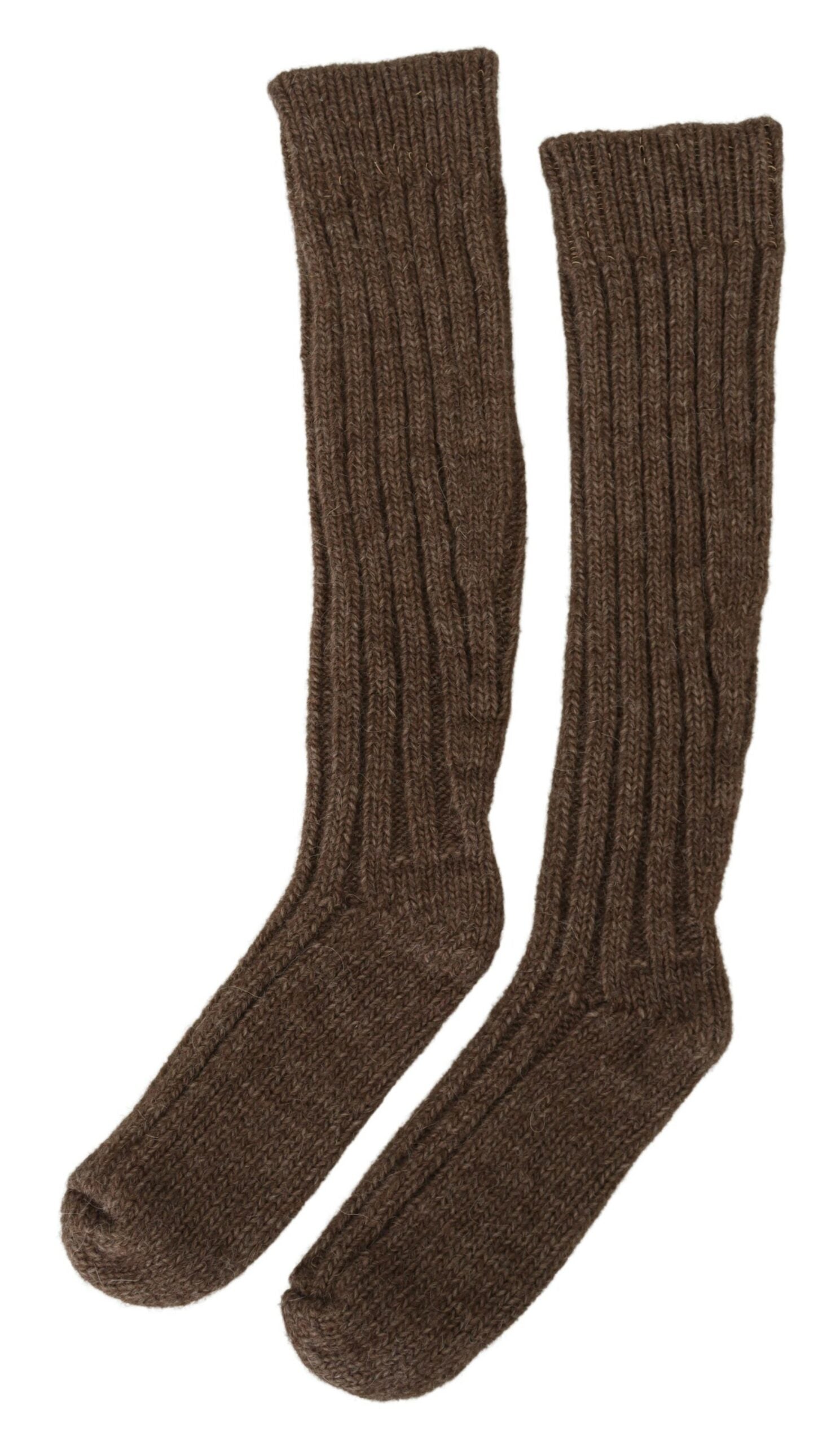Dolce & Gabbana Chic Wool Blend Over-Calf Brown Socks Glam Steals