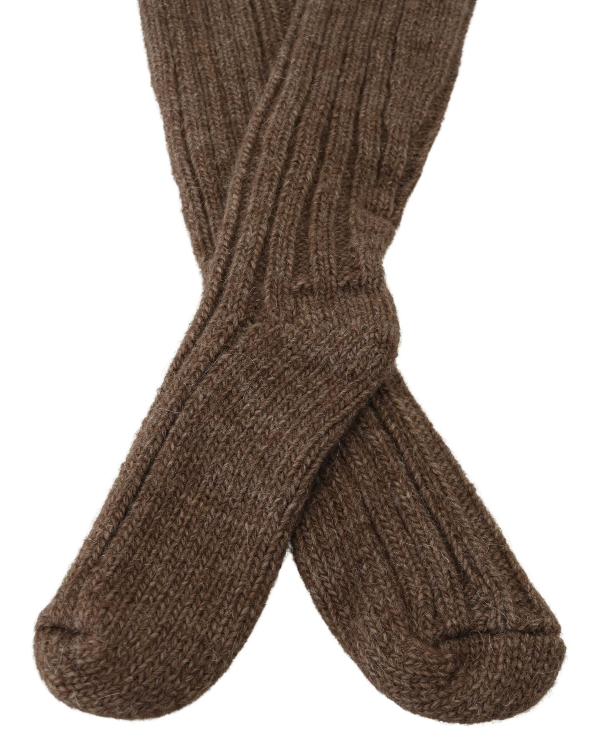 Dolce & Gabbana Chic Wool Blend Over-Calf Brown Socks Glam Steals