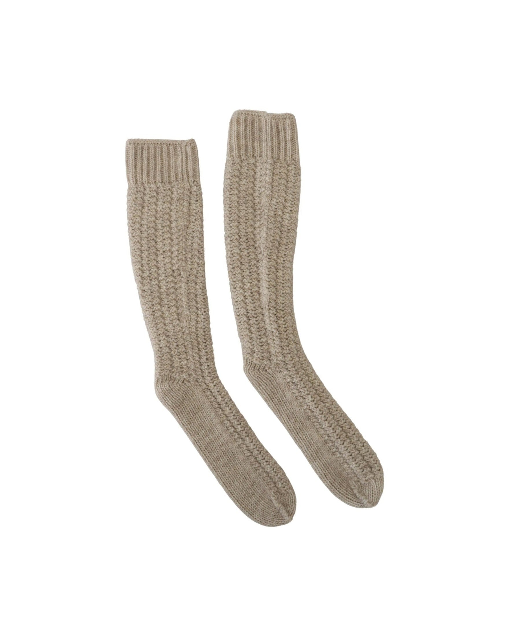 Dolce & Gabbana Chic Wool Blend Over-The-Calf Beige Socks Glam Steals