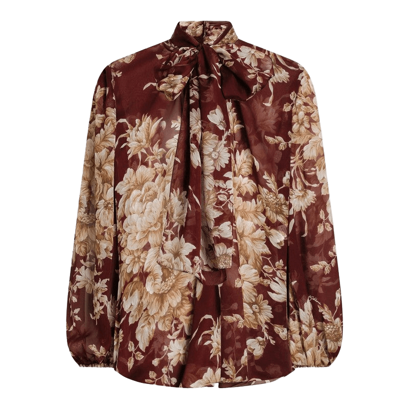 Dolce & Gabbana Chiffon Shirt with Rose Print Glam Steals