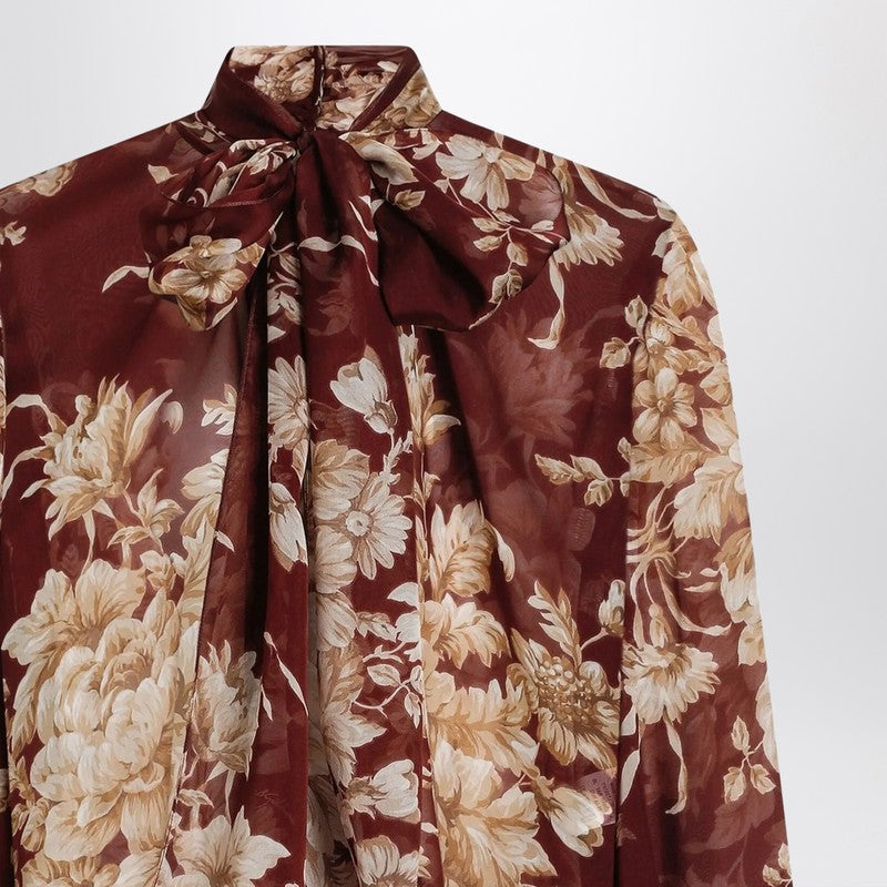 Dolce & Gabbana Chiffon Shirt with Rose Print Glam Steals