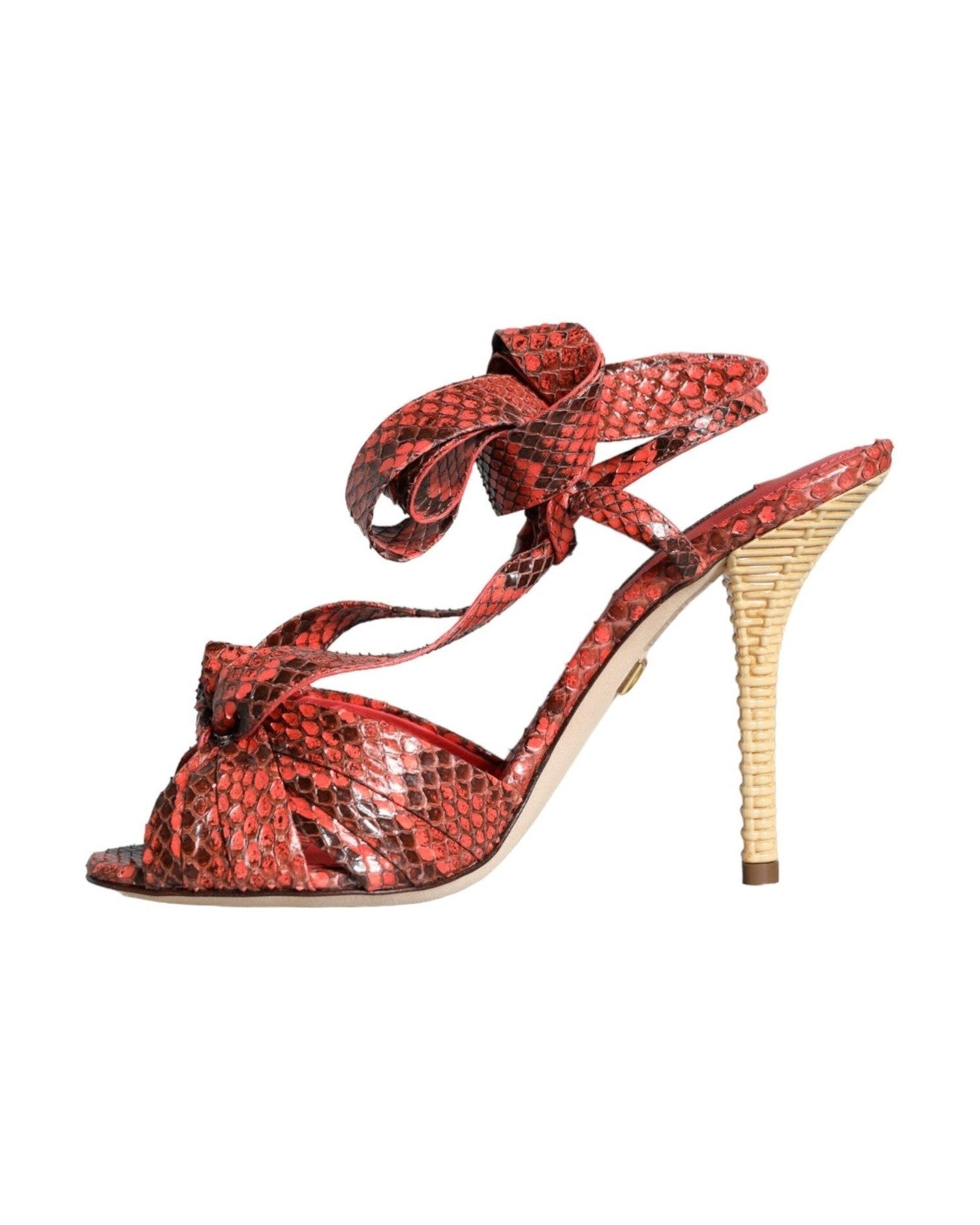 Dolce & Gabbana Coral Exotic Leather Heels Sandals Shoes Heels
