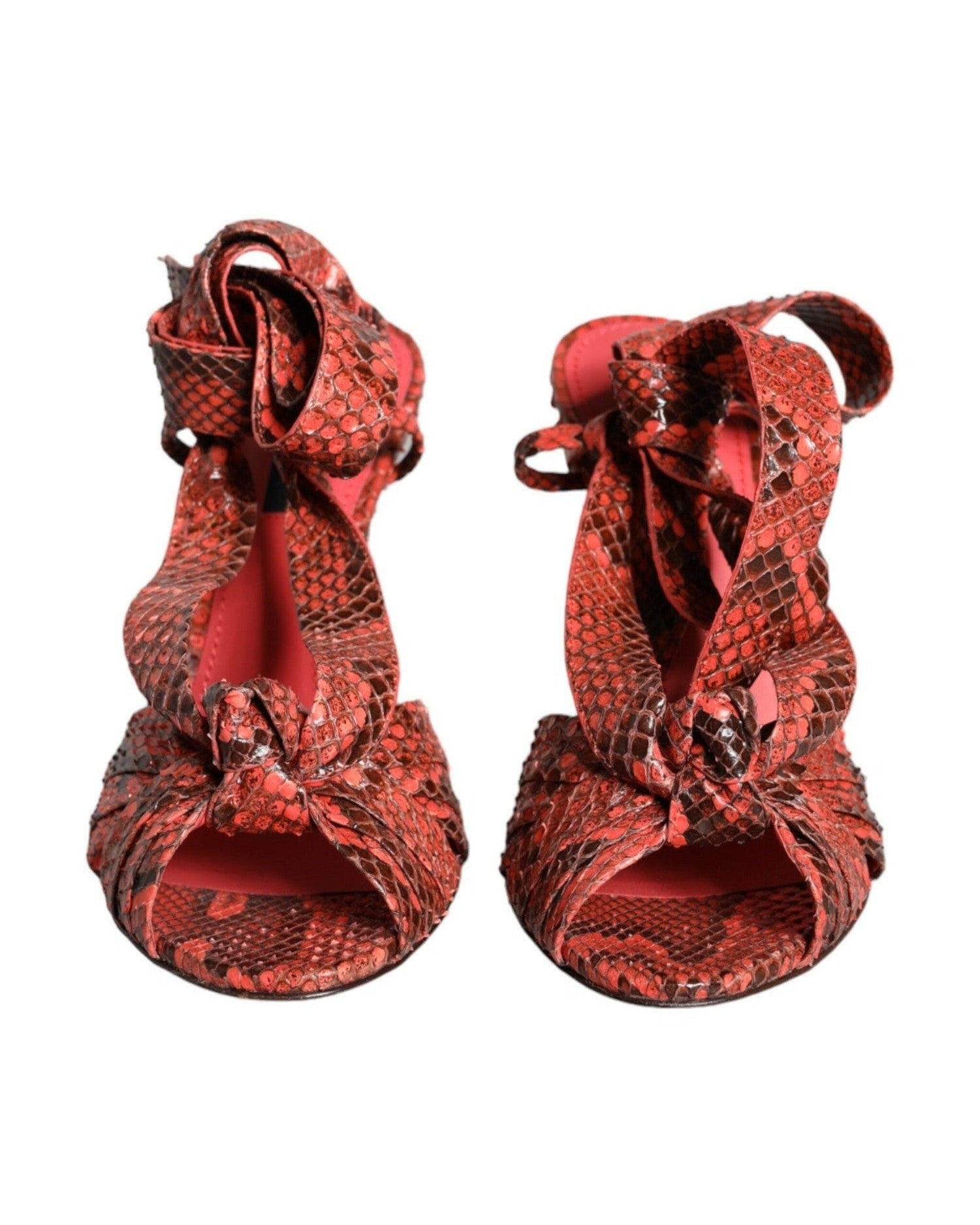 Dolce & Gabbana Coral Exotic Leather Heels Sandals Shoes Glam Steals
