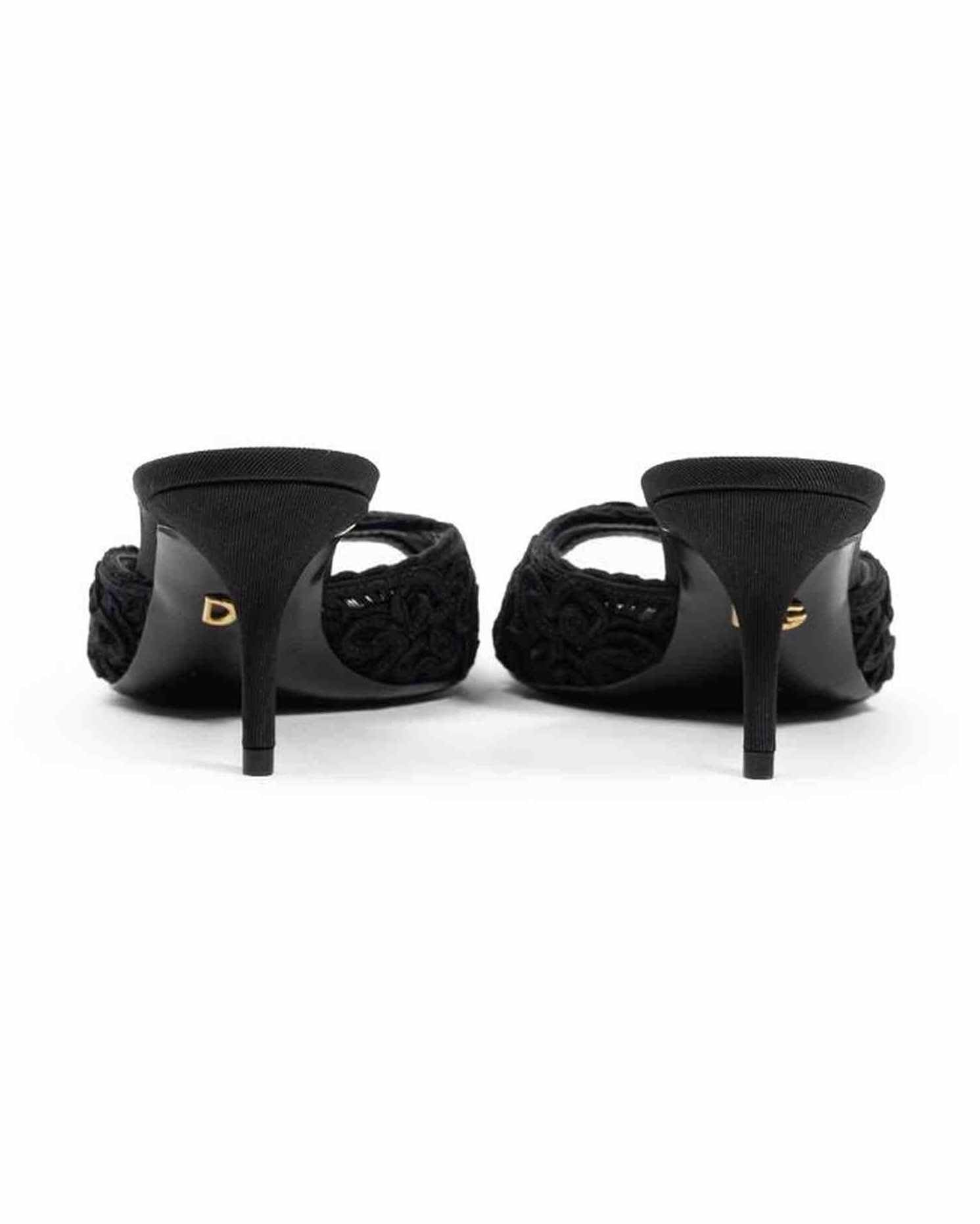 Dolce & Gabbana Cotton Black Sandal Glam Steals