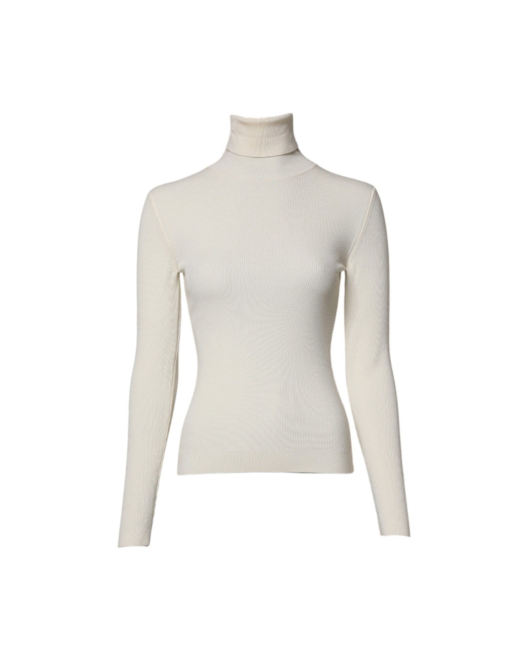 Dolce & Gabbana Cream Long Sleeves Turtleneck Slim Sweater Sweaters