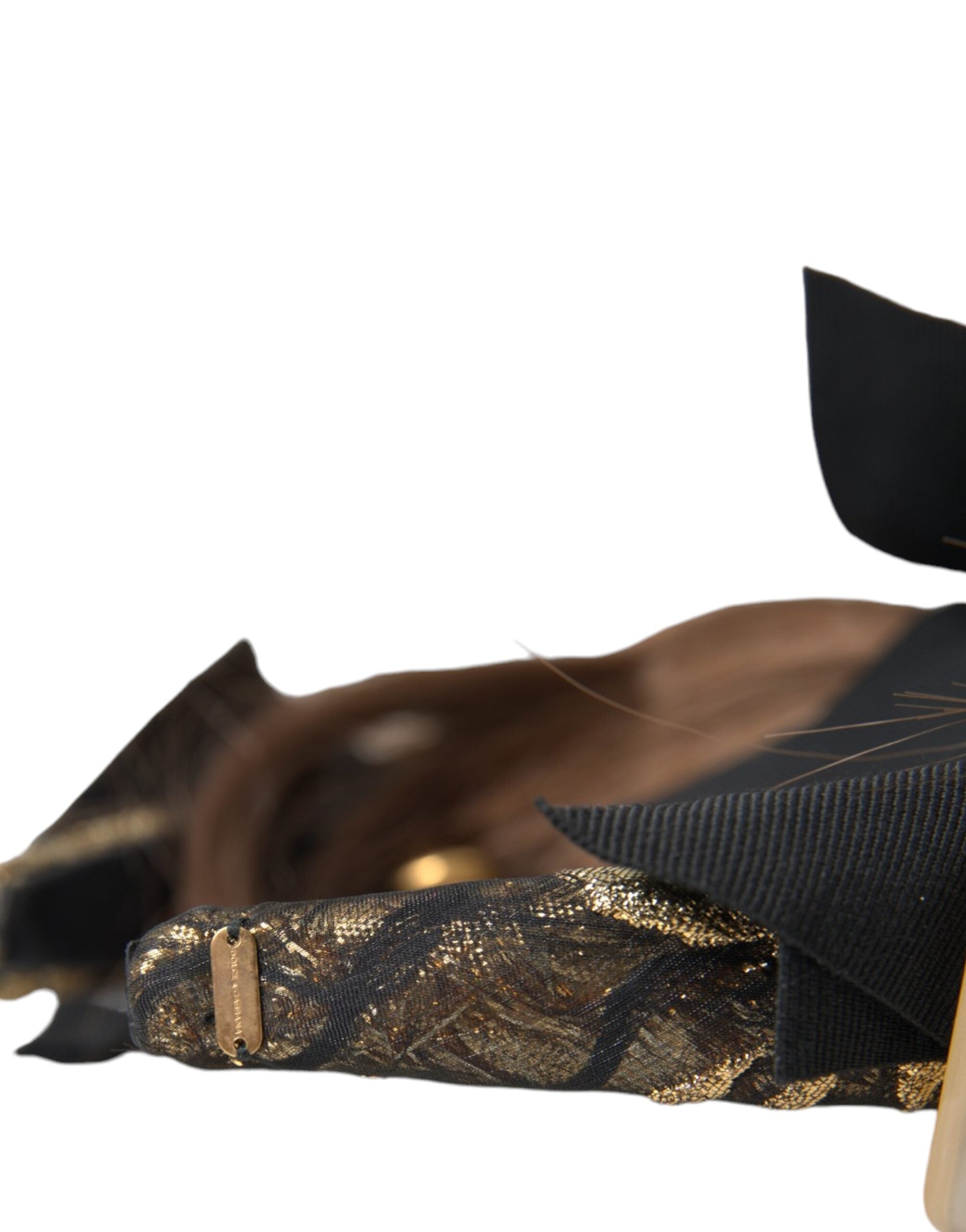 Dolce & Gabbana Crystal Button Hair Women Headband Black Brown Diadem Glam Steals