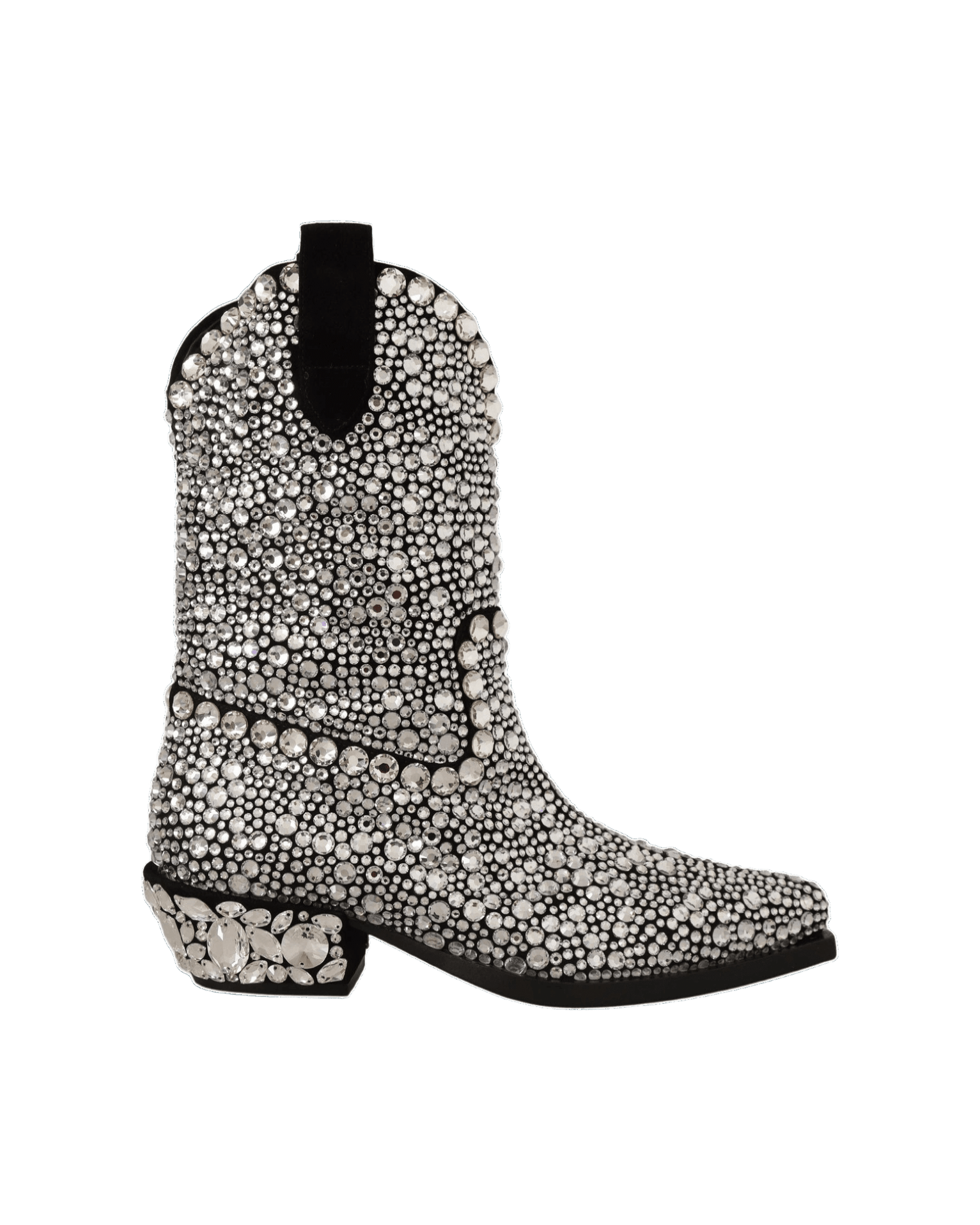Dolce & Gabbana Crystal-Embellished Suede Black Boots Glam Steals
