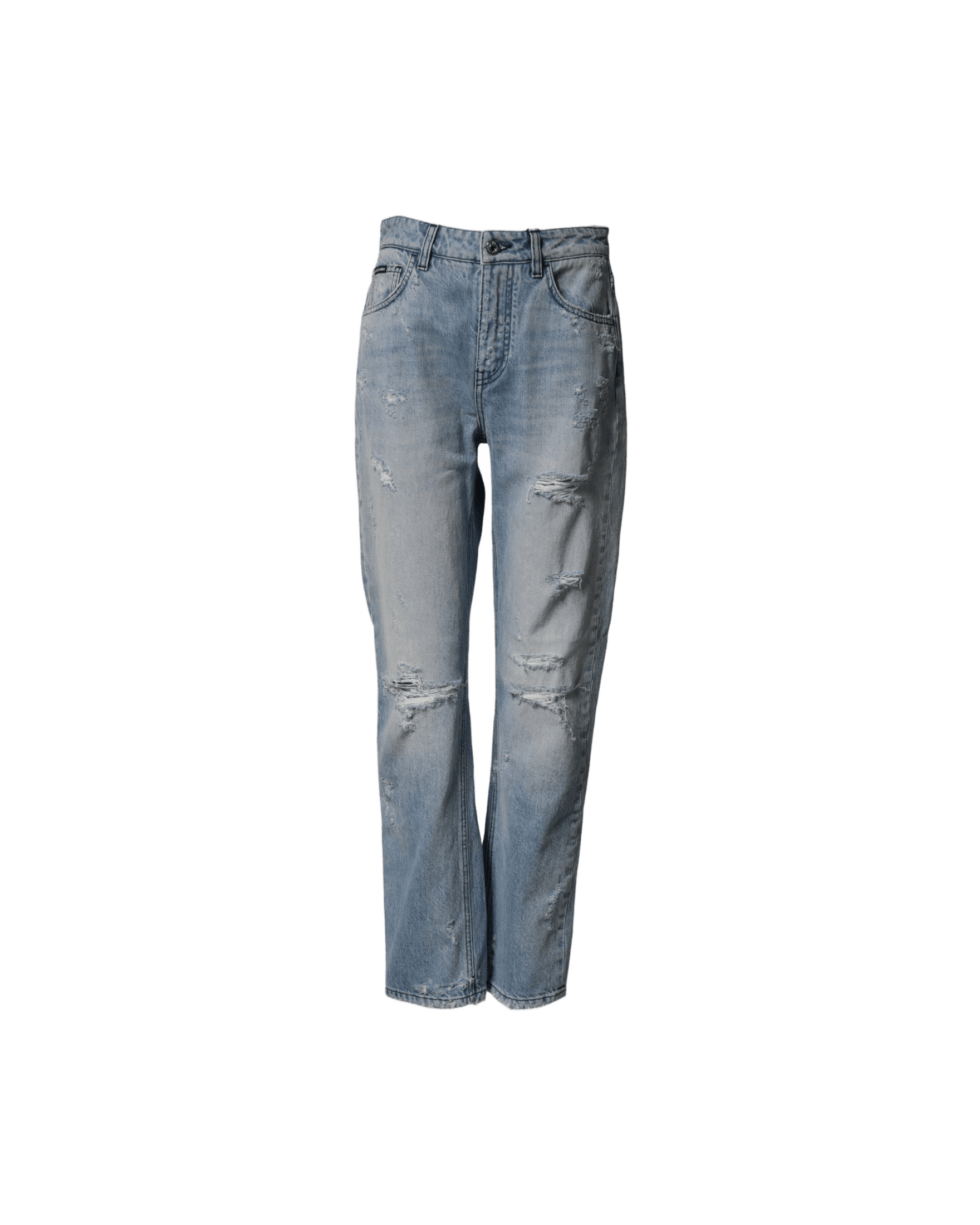 Dolce & Gabbana Denim Lightblue Ripped Washed Boyfriend Jeans Jeans