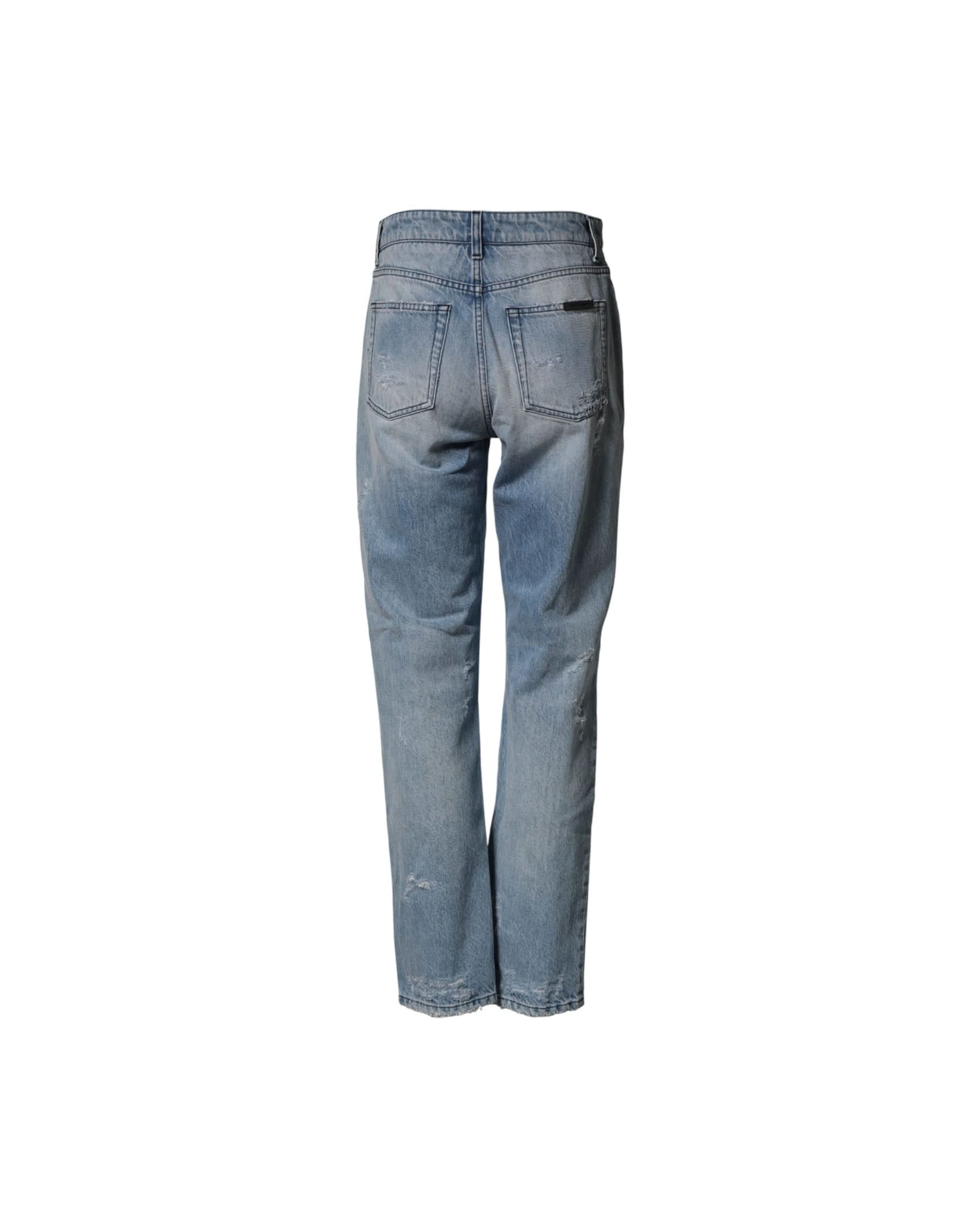 Dolce & Gabbana Denim Lightblue Ripped Washed Boyfriend Jeans Jeans