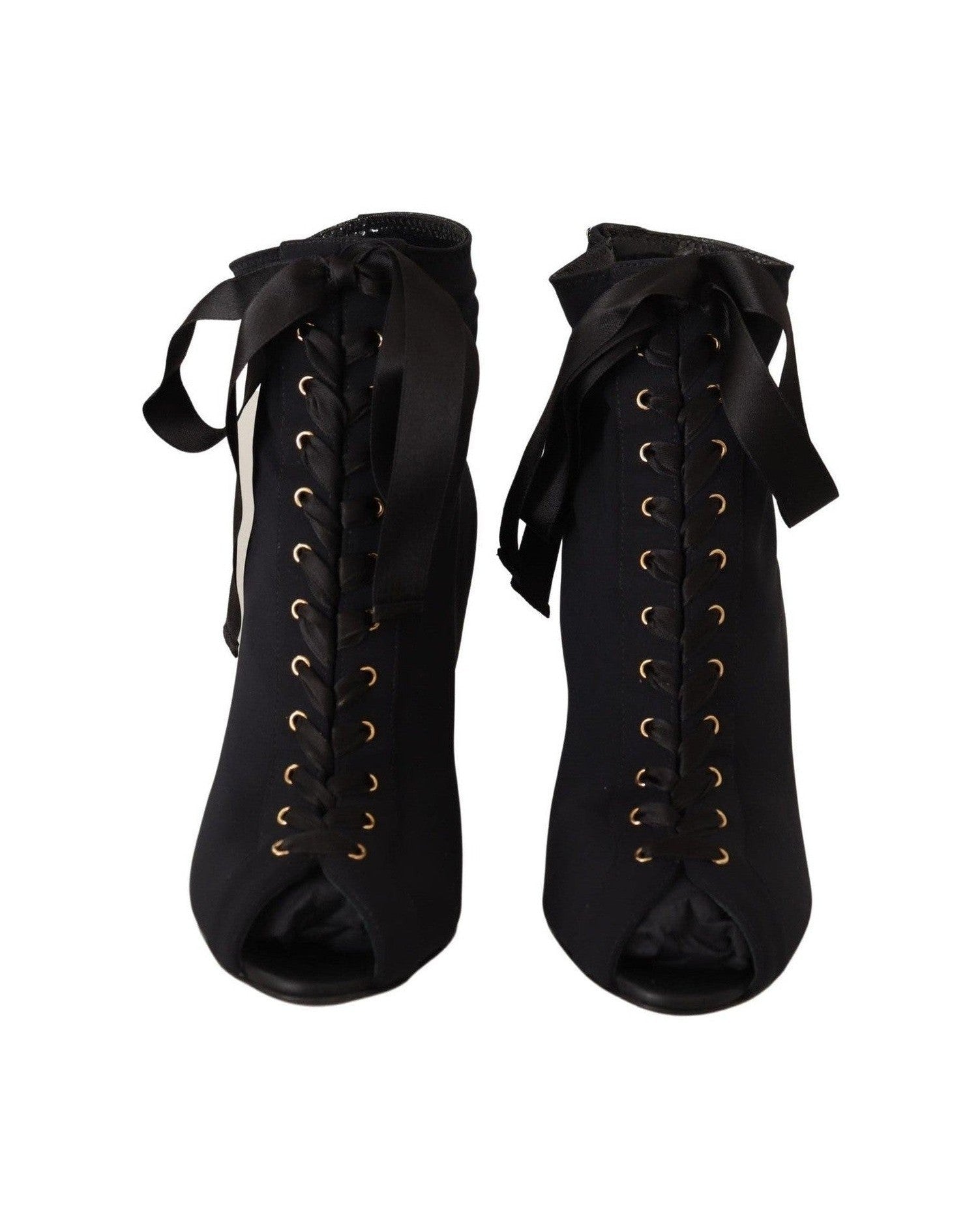 Dolce & Gabbana Elegant Ankle Open Toe Heel Boots Glam Steals