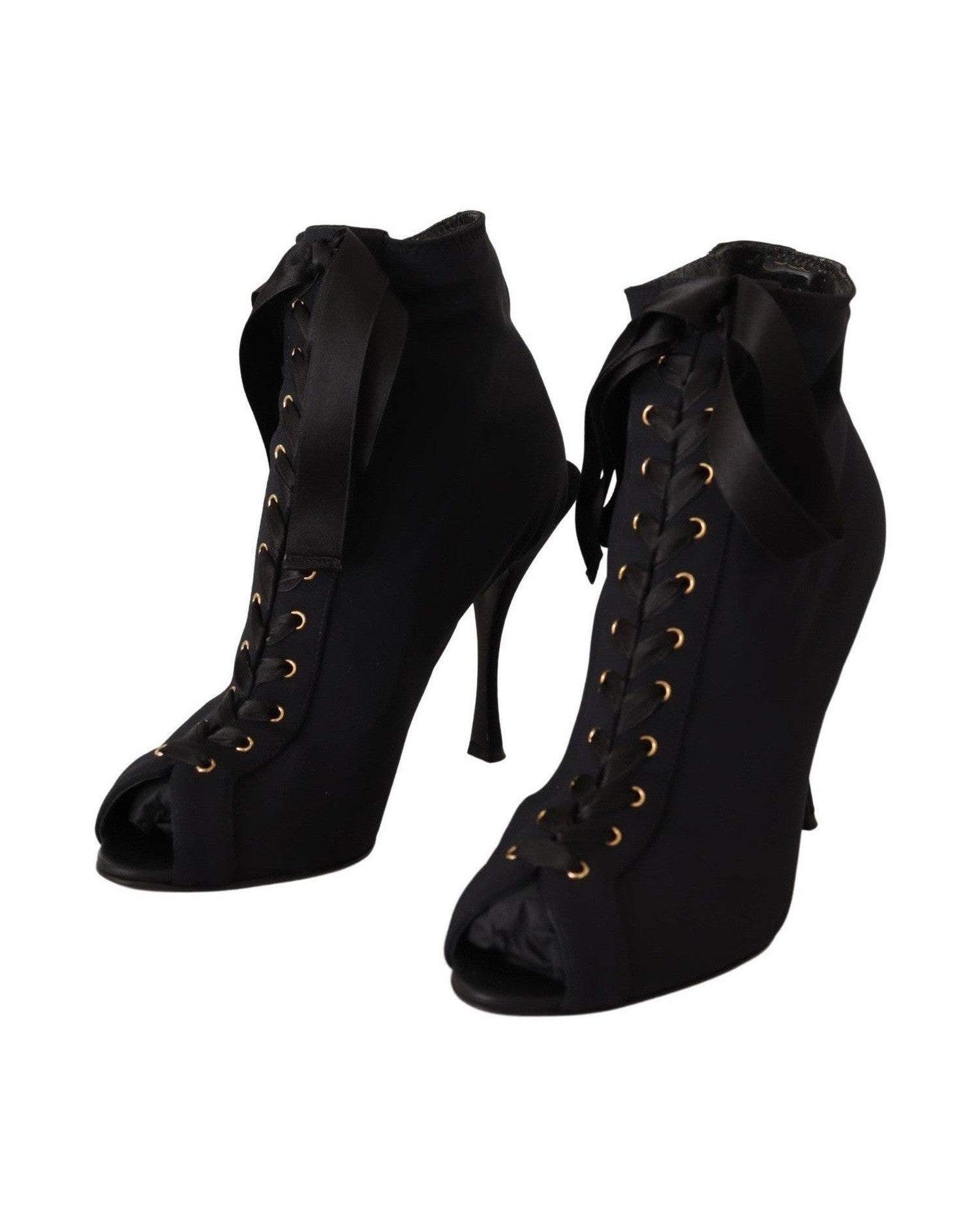 Dolce & Gabbana Elegant Ankle Open Toe Heel Boots Glam Steals