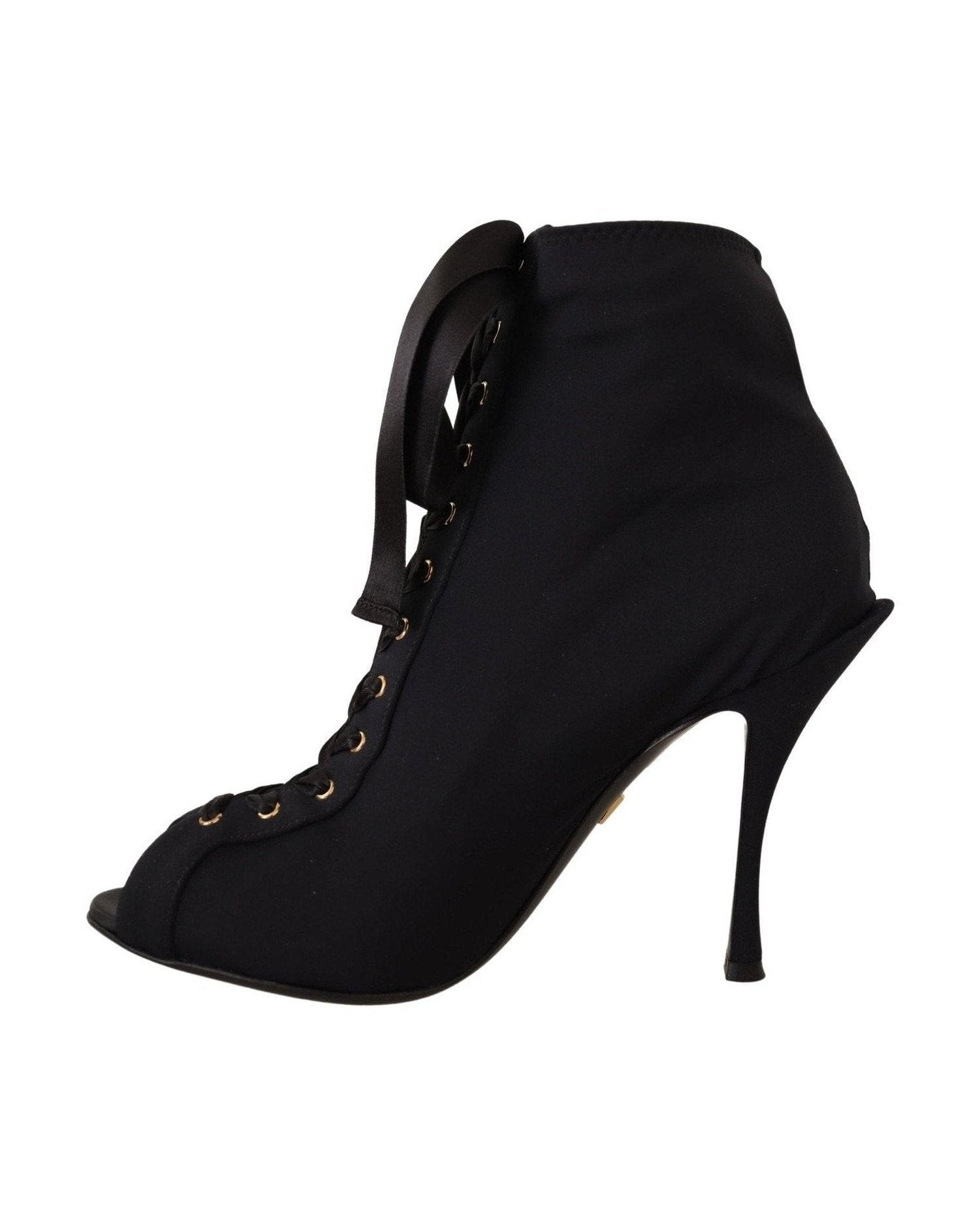 Dolce & Gabbana Elegant Ankle Open Toe Heel Boots Glam Steals