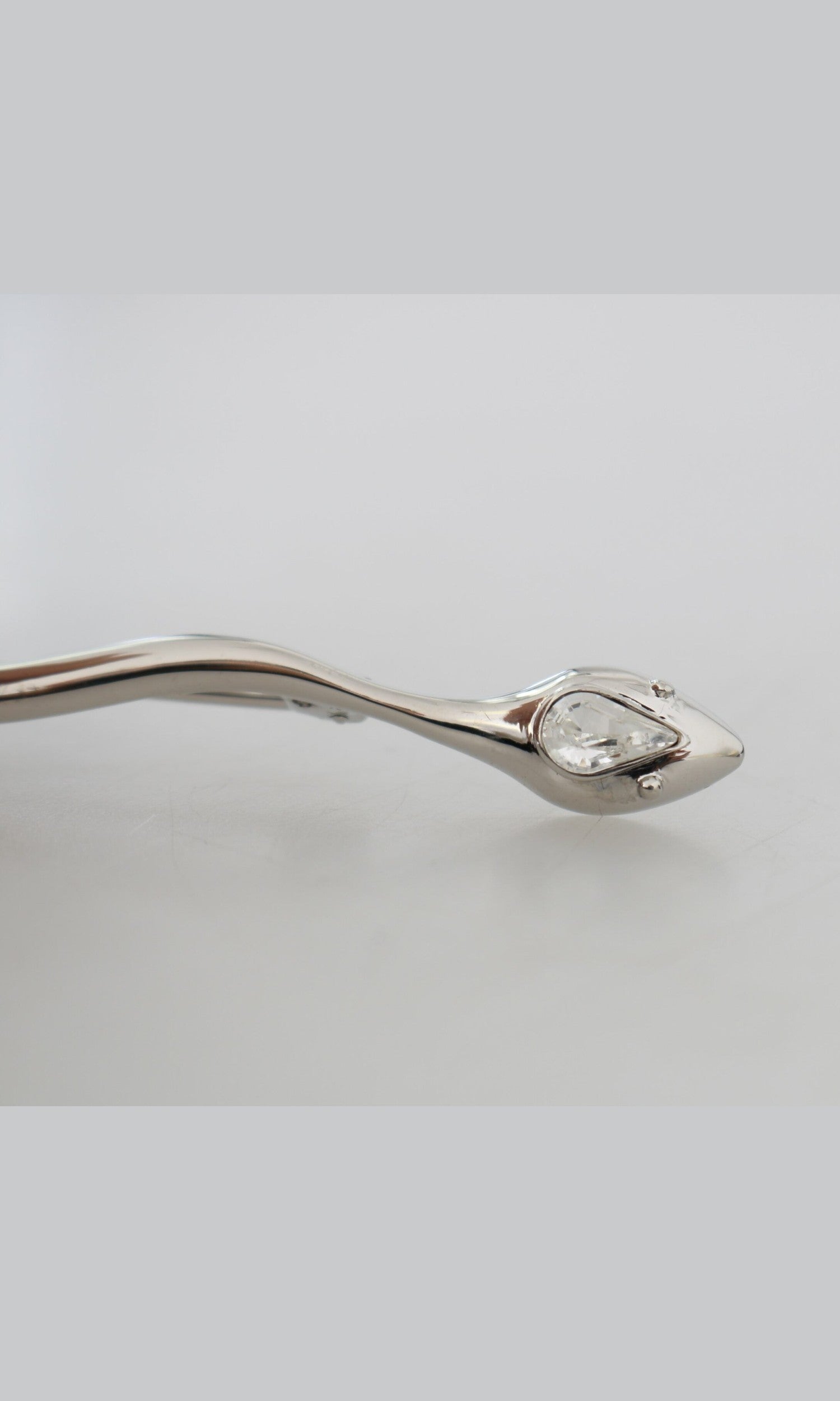 Dolce & Gabbana Elegant Crystal-Embellished Brooch Silver Pin Glam Steals