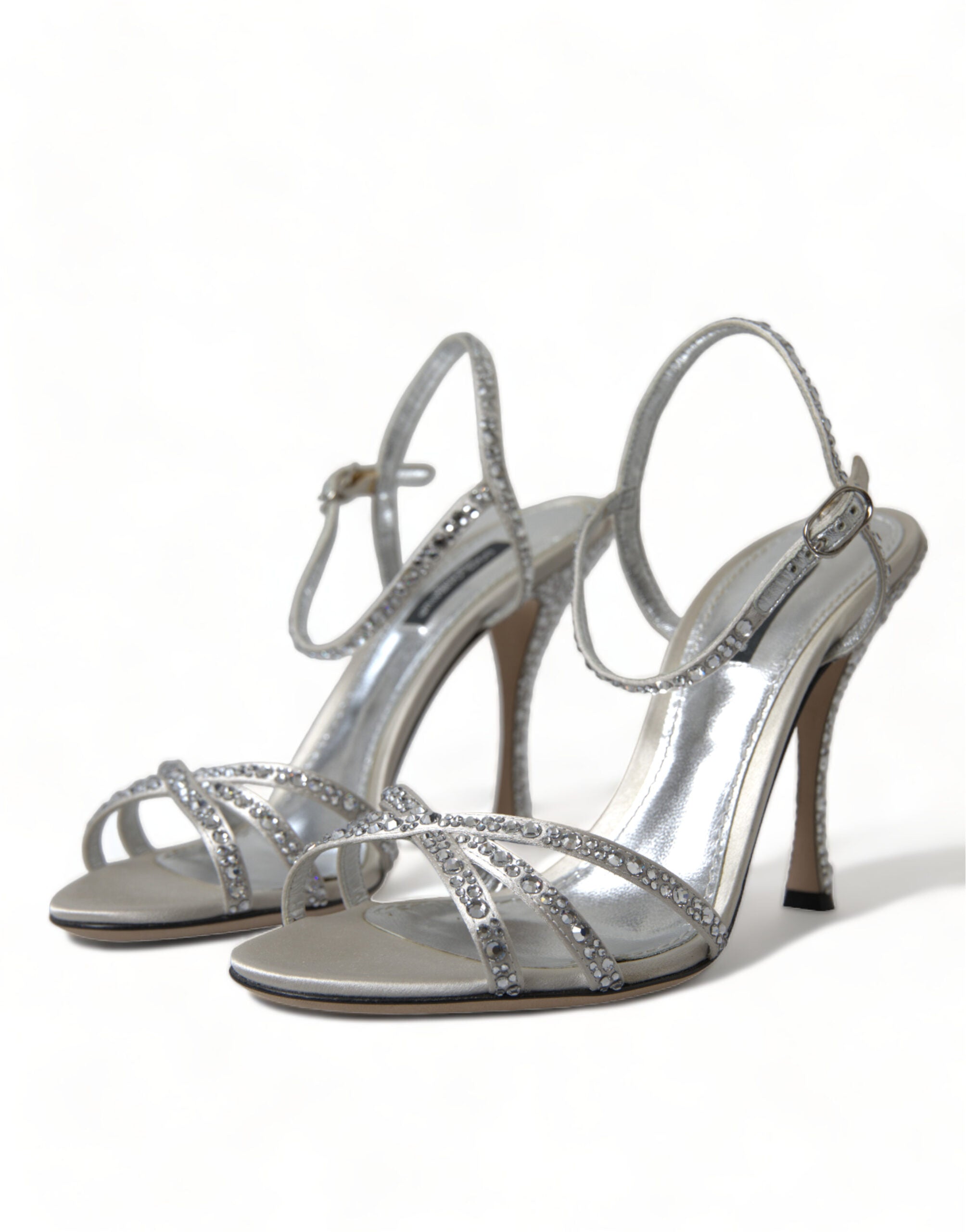 Dolce & Gabbana Elegant Crystal Embellished Heels Sandals Glam Steals