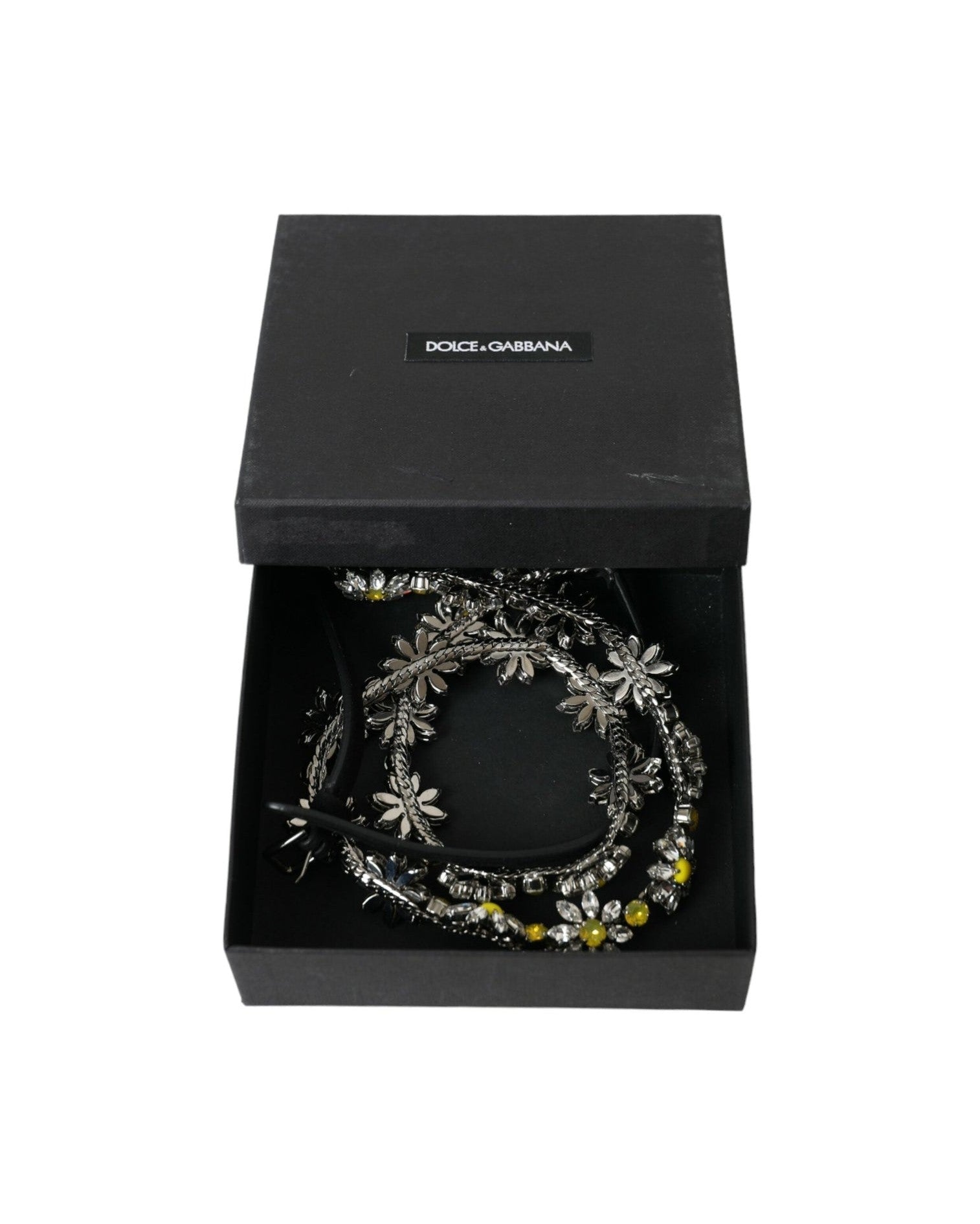 Dolce & Gabbana Elegant Crystal-Embellished Leather Belt Glam Steals