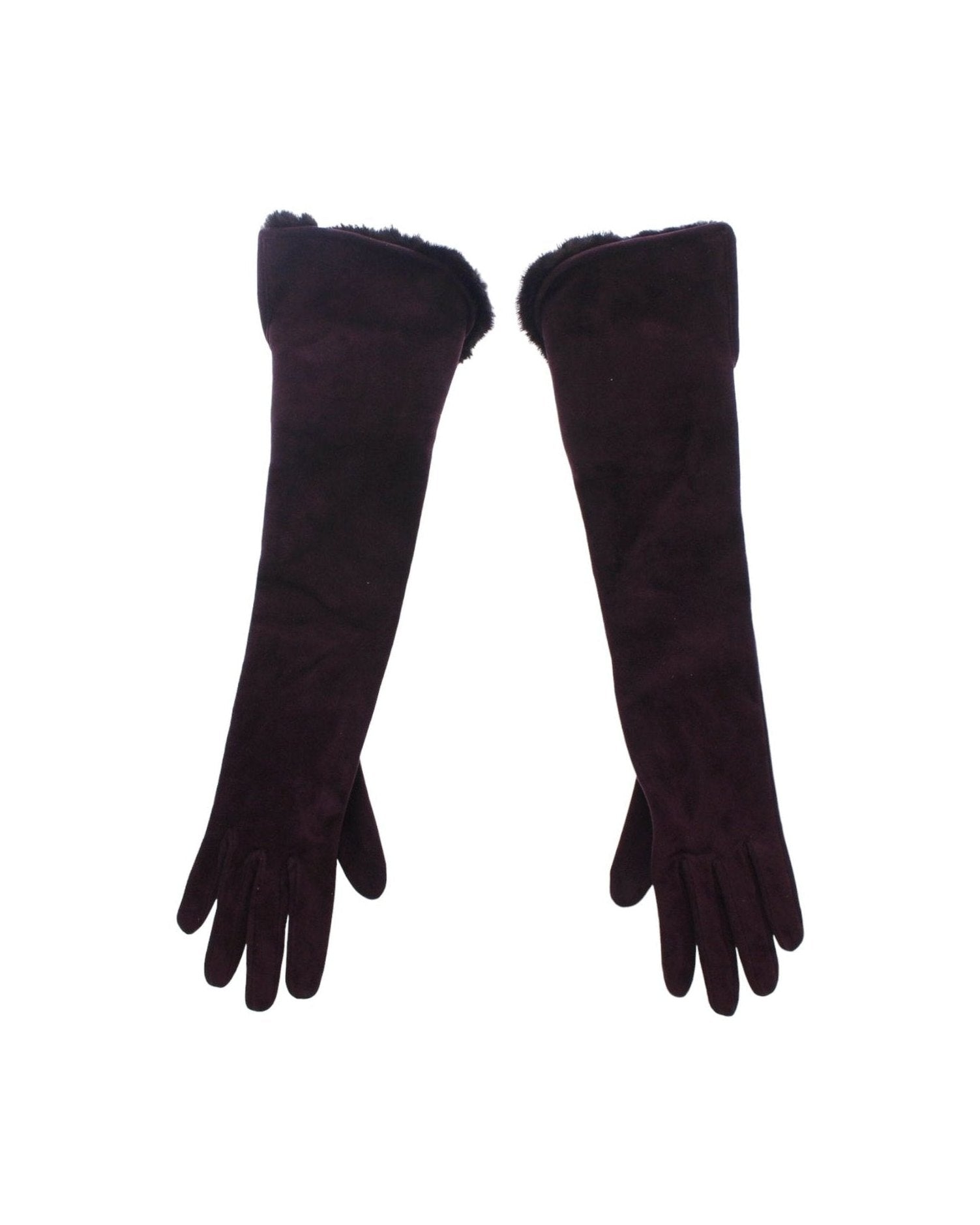 Dolce & Gabbana Elegant Elbow Length Fur Purple Gloves Glam Steals