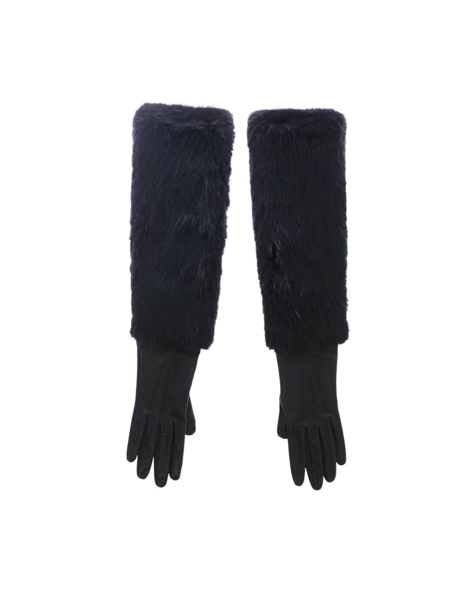 Dolce & Gabbana Elegant Elbow Length Leather Gloves Gloves & Mittens