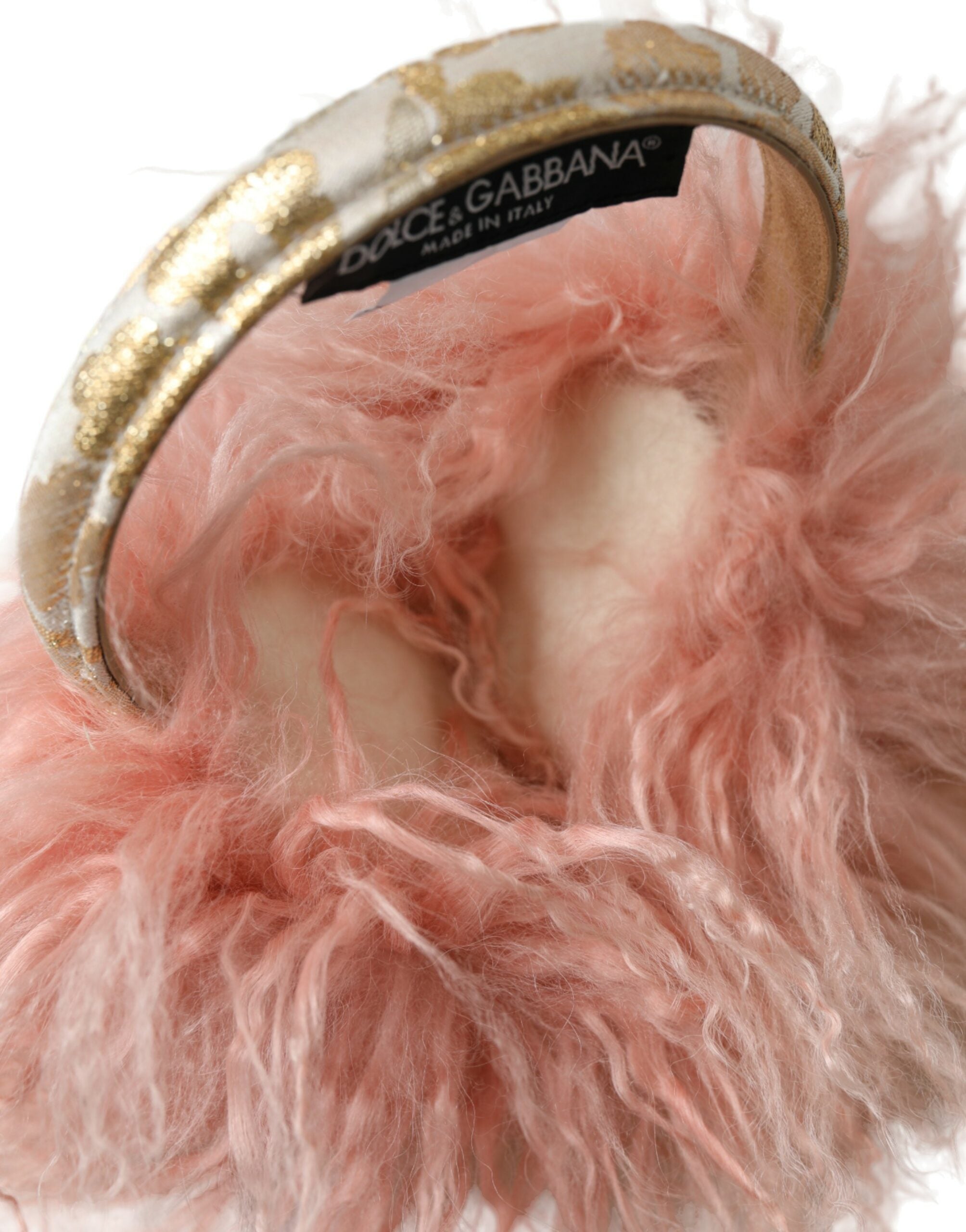 Dolce & Gabbana Elegant Fur Earmuffs - Winter Chic Pink Accessory Glam Steals