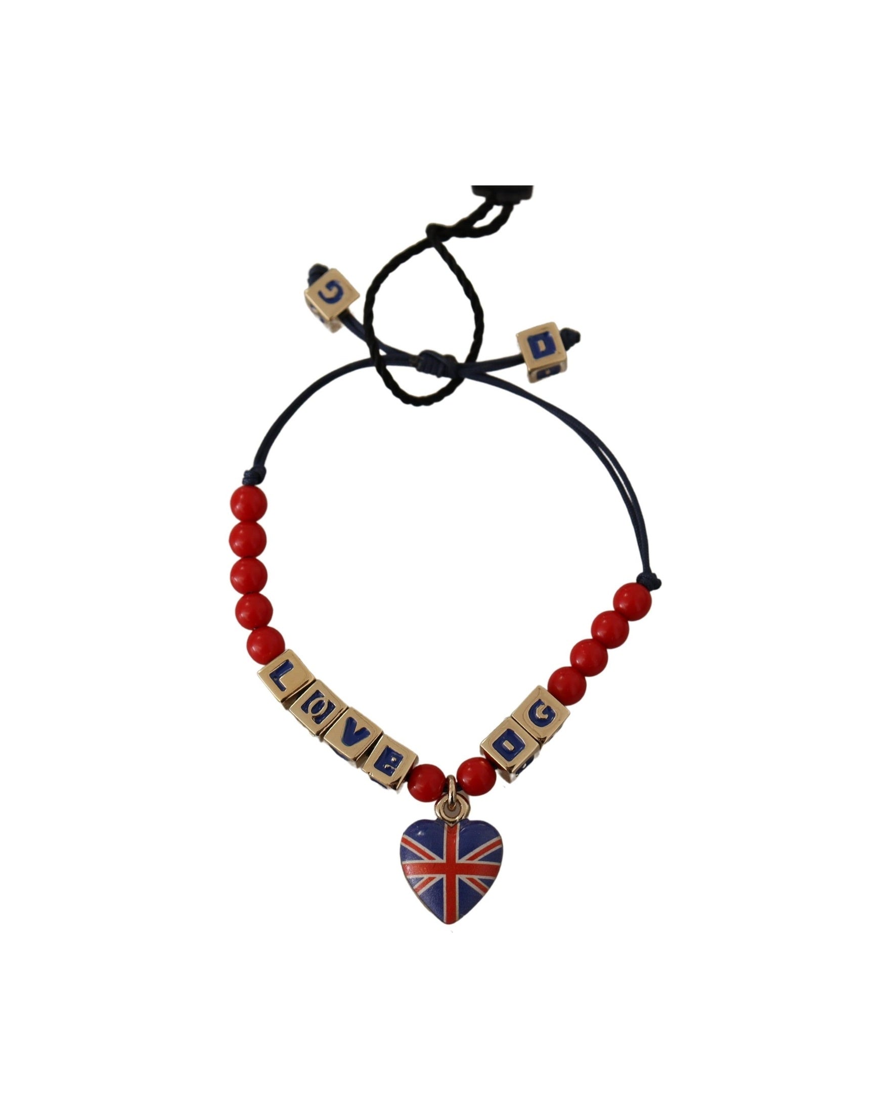 Dolce & Gabbana Elegant , Glass & Zama Blue Red Bracelet Glam Steals