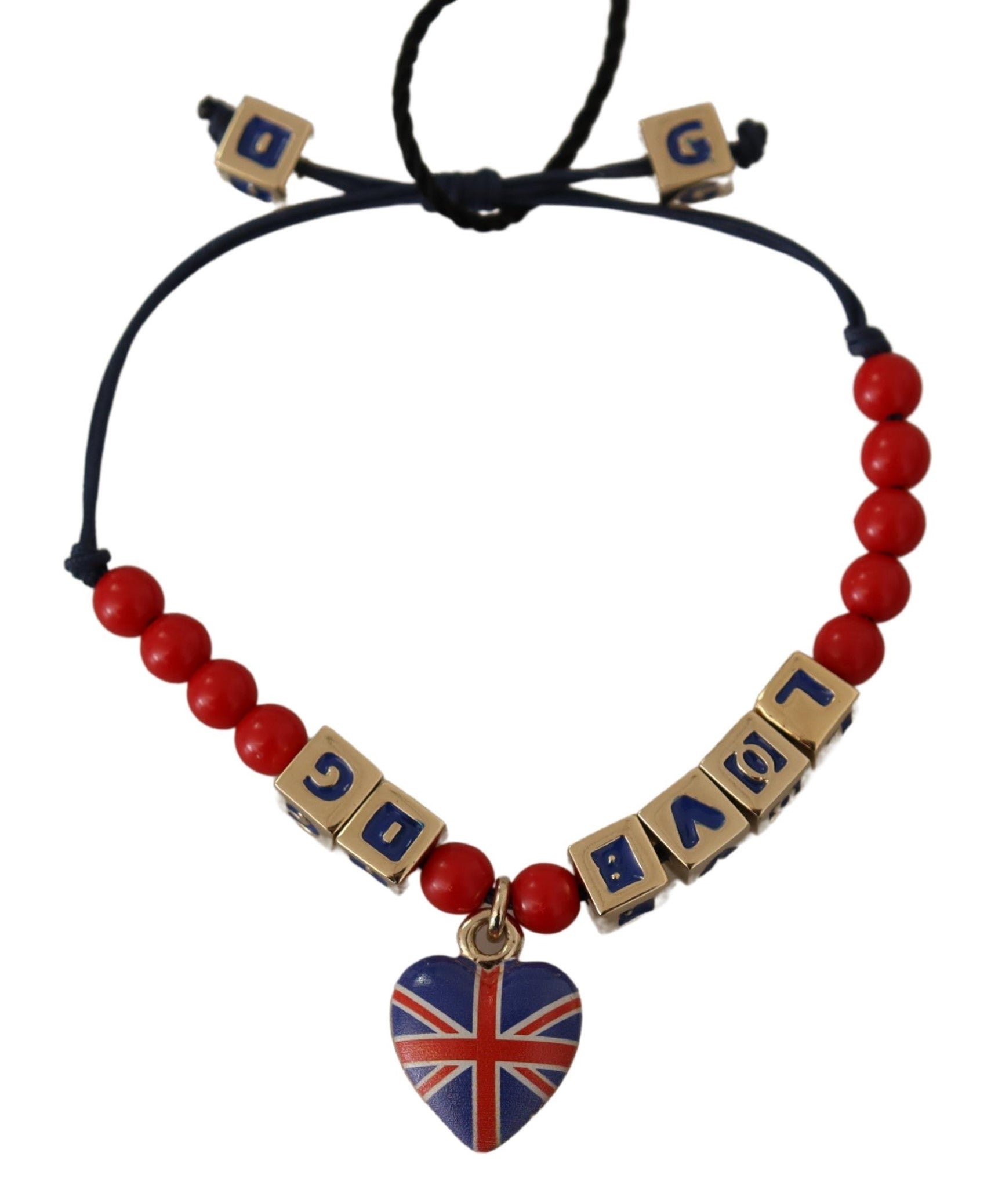 Dolce & Gabbana Elegant , Glass & Zama Blue Red Bracelet Glam Steals