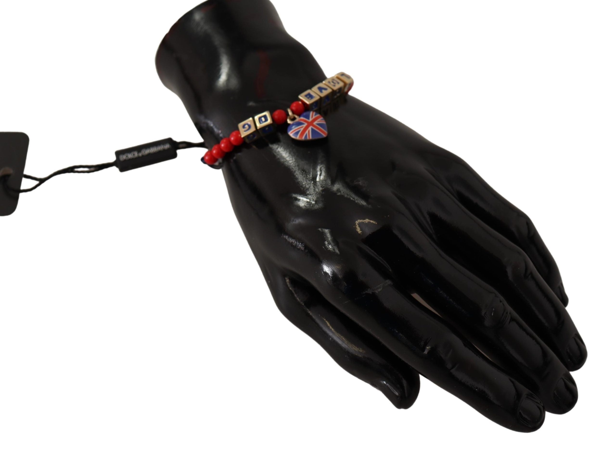 Dolce & Gabbana Elegant , Glass & Zama Blue Red Bracelet Glam Steals