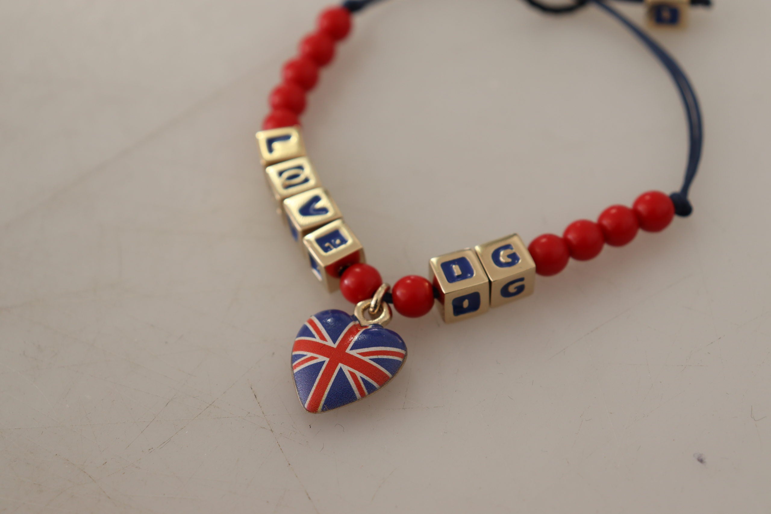 Dolce & Gabbana Elegant , Glass & Zama Blue Red Bracelet Glam Steals