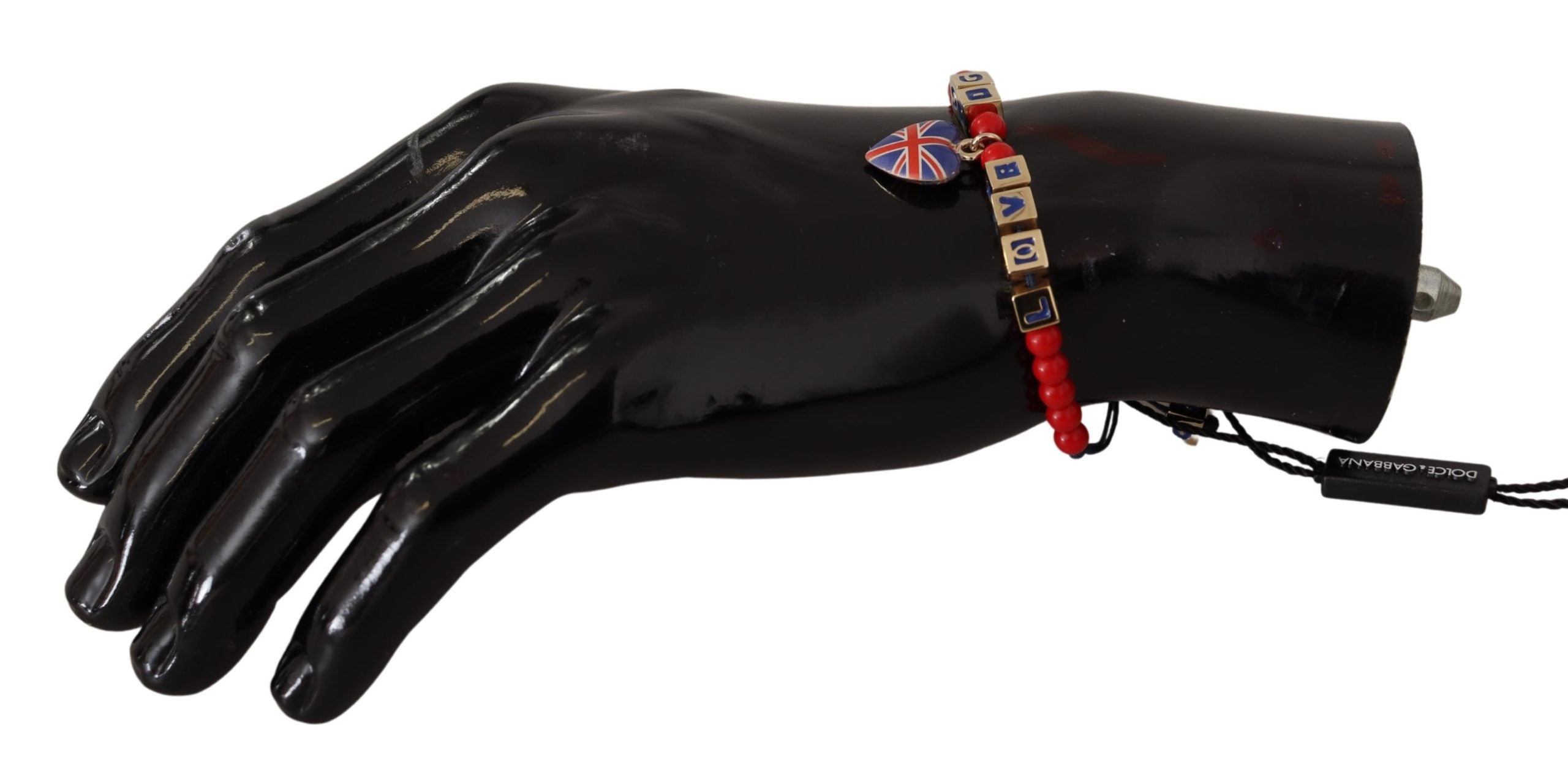 Dolce & Gabbana Elegant , Glass & Zama Blue Red Bracelet Glam Steals