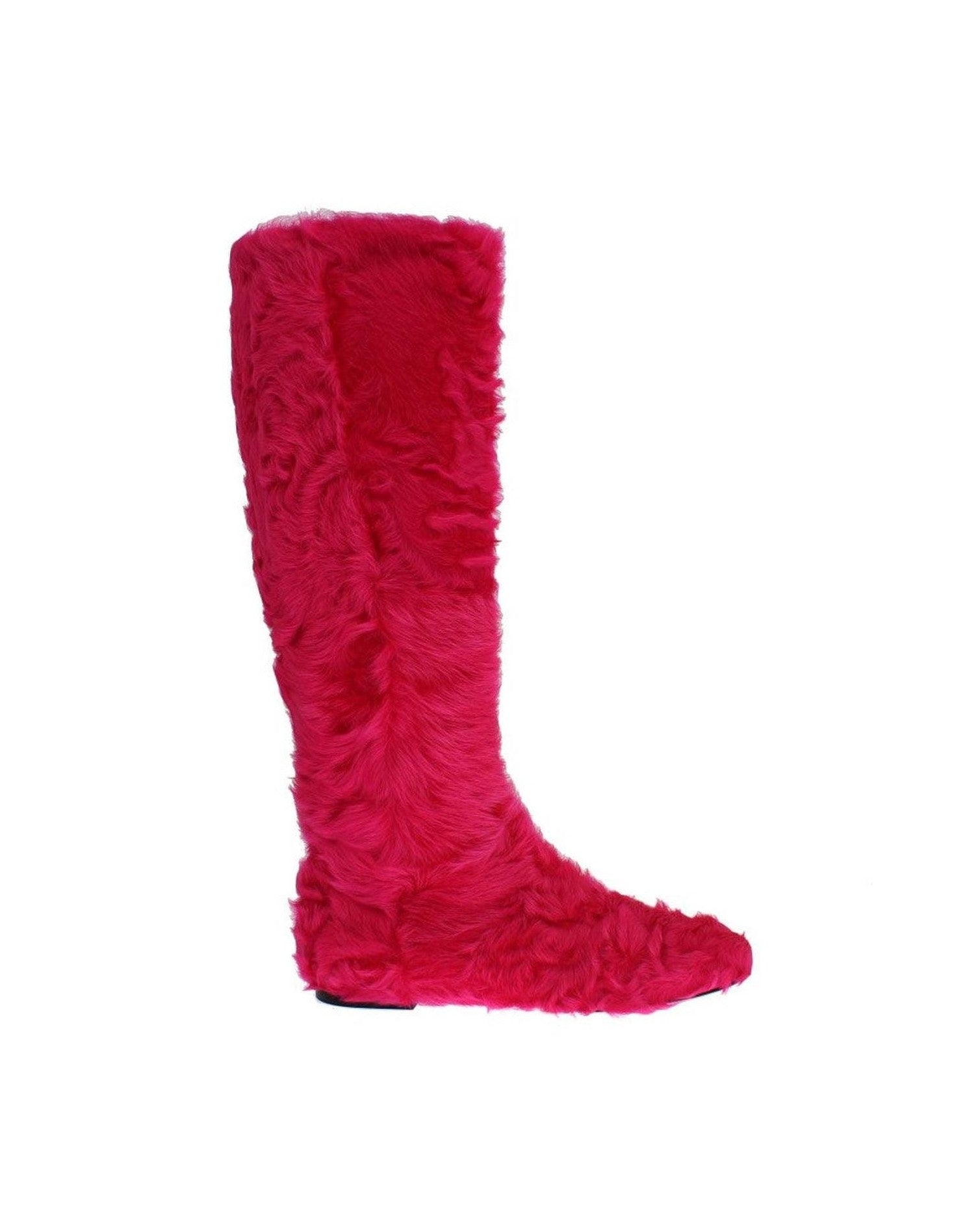 Dolce & Gabbana Elegant Lambskin Fur Pink Boots Glam Steals