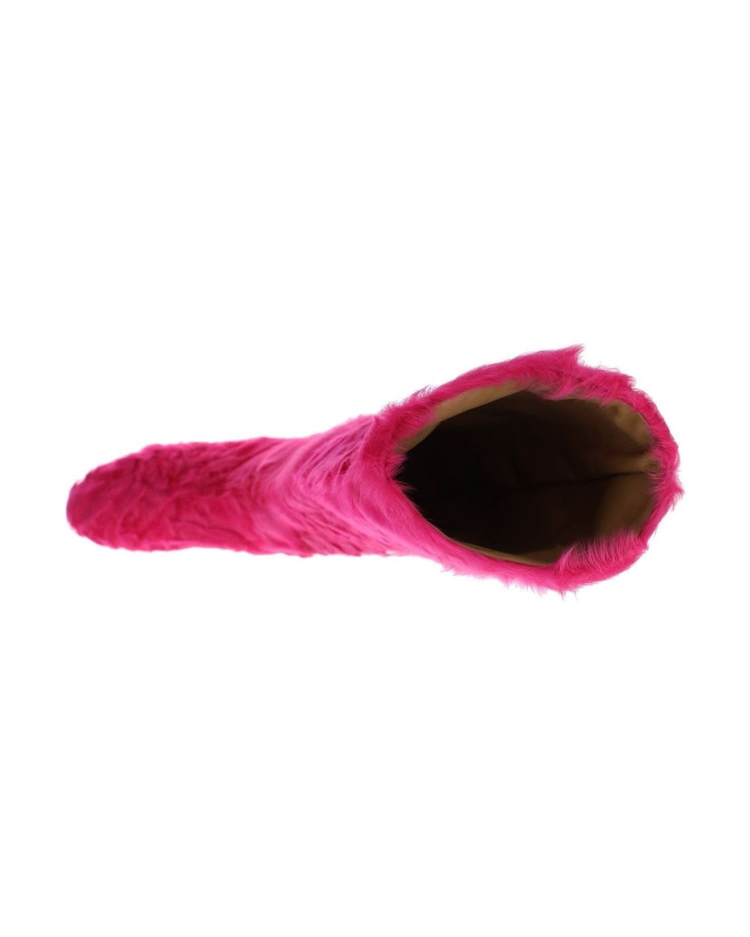 Dolce & Gabbana Pink Elegant Lambskin Fur Boots Boots