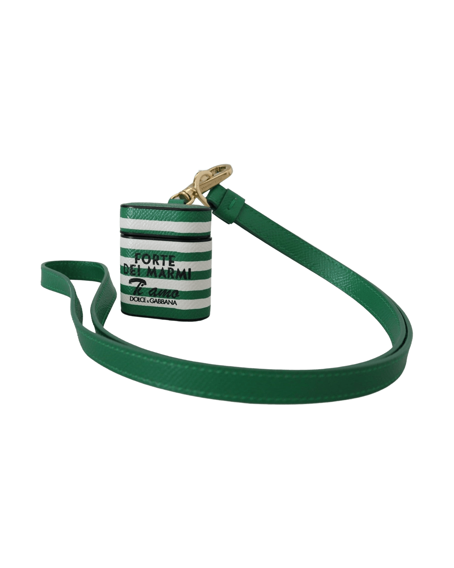 Dolce & Gabbana Green Elegant Leather Airpods Case - Lush Headphone & Headset Accessories