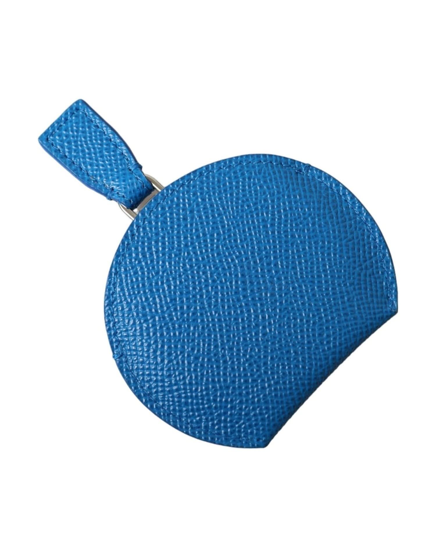 Dolce & Gabbana Blue Elegant Leather Mirror Holder Face Mirrors