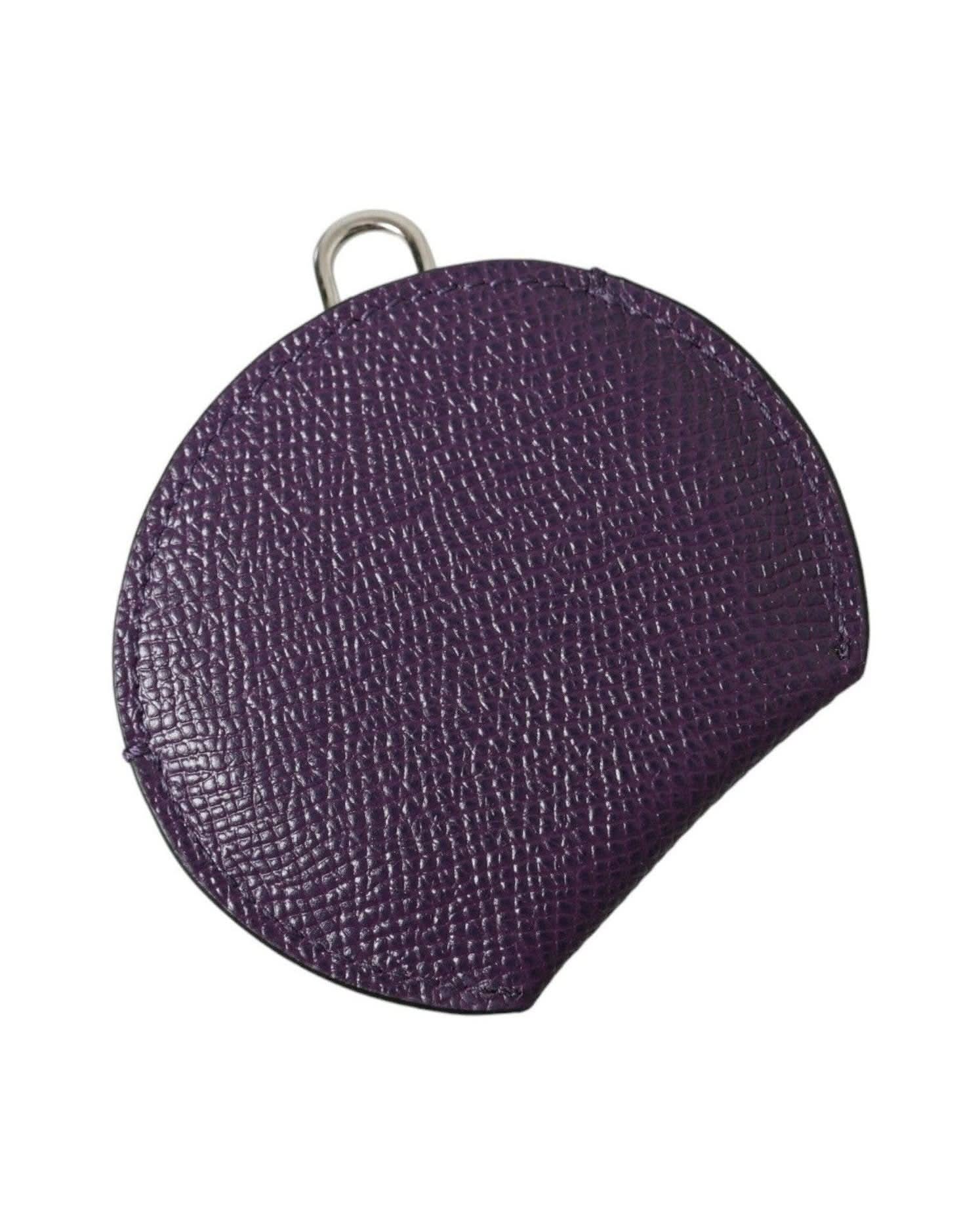 Dolce & Gabbana Purple Elegant Leather Mirror Holder Face Mirrors