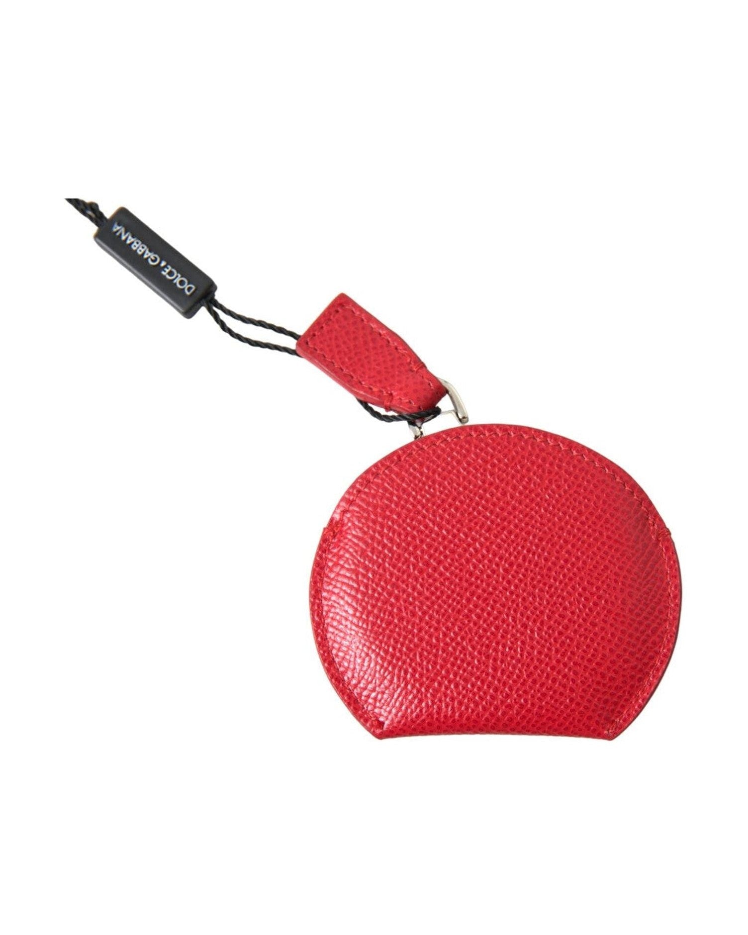 Dolce & Gabbana Elegant Leather Mirror Red Holder Glam Steals