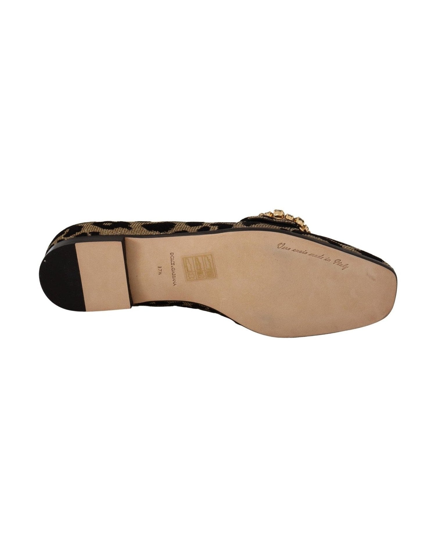 Dolce & Gabbana Elegant Leopard Crystal Gem Loafers Shoes