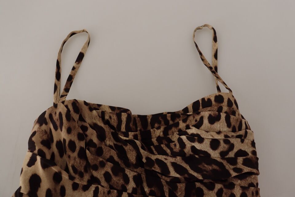 Dolce & Gabbana Elegant Leopard Print Cady Dress Glam Steals