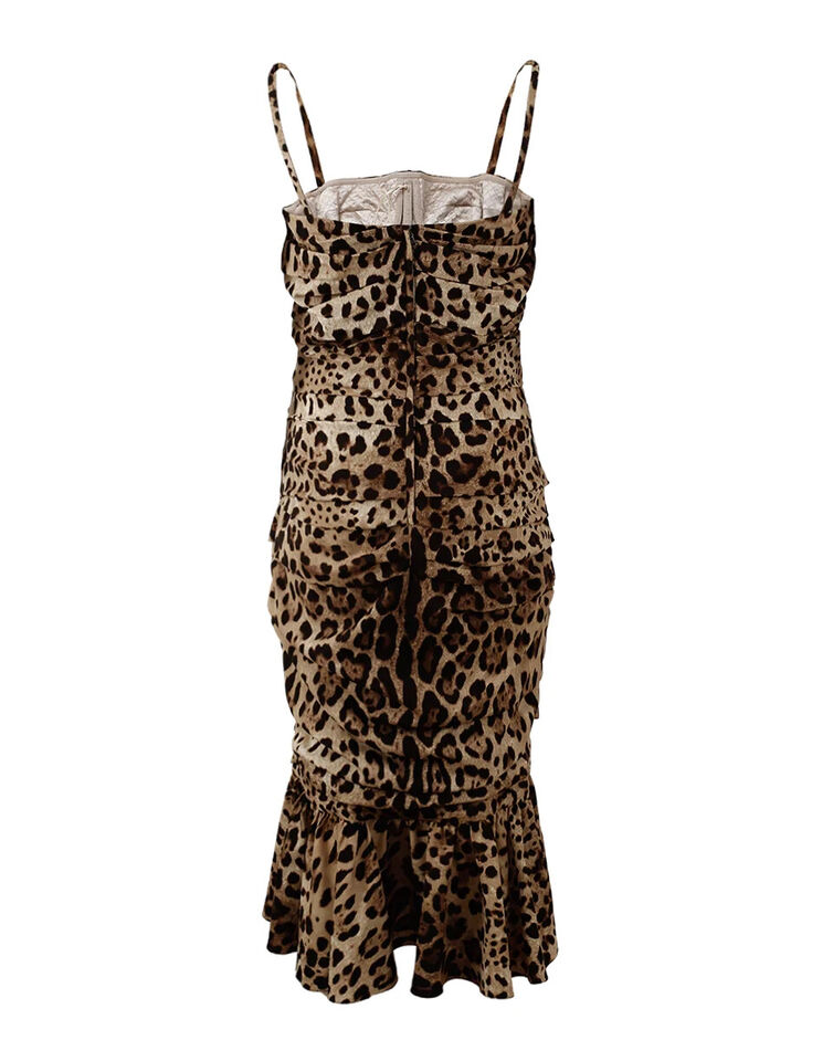 Dolce & Gabbana Elegant Leopard Print Cady Dress Glam Steals