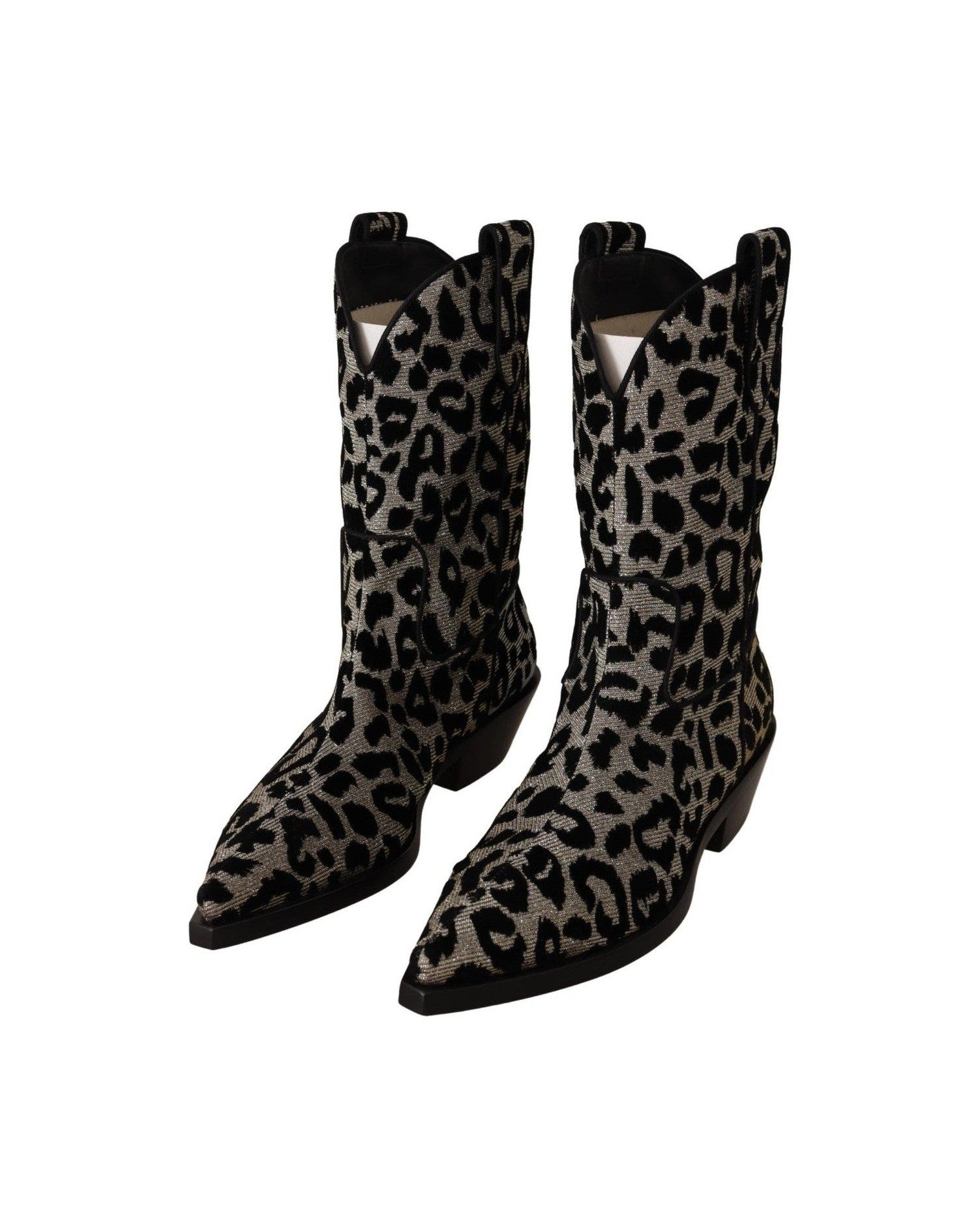 Dolce & Gabbana Elegant Leopard Print Mid Calf Boots Boots