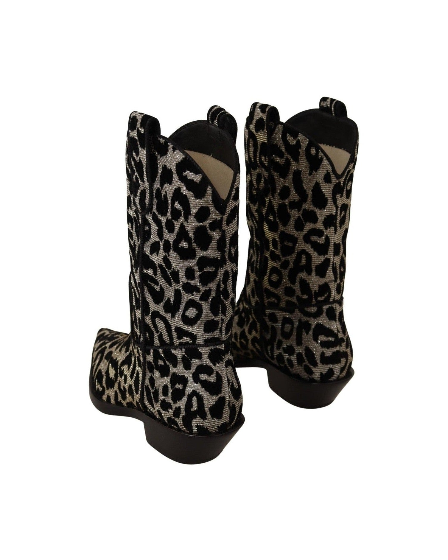 Dolce & Gabbana Elegant Leopard Print Mid Calf Boots Boots