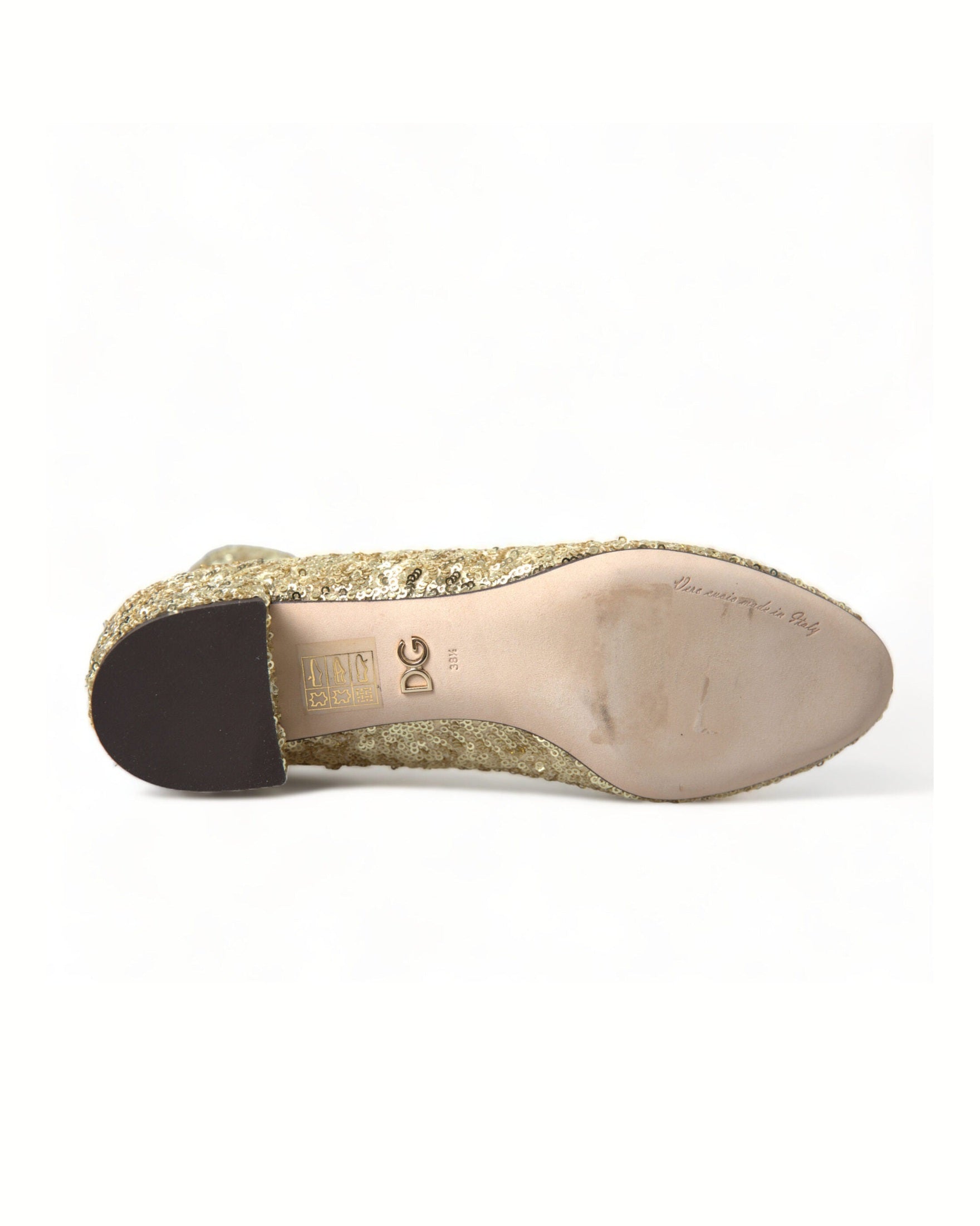 Dolce & Gabbana Elegant Mid Calf Boots Exclusive Gold Design Glam Steals