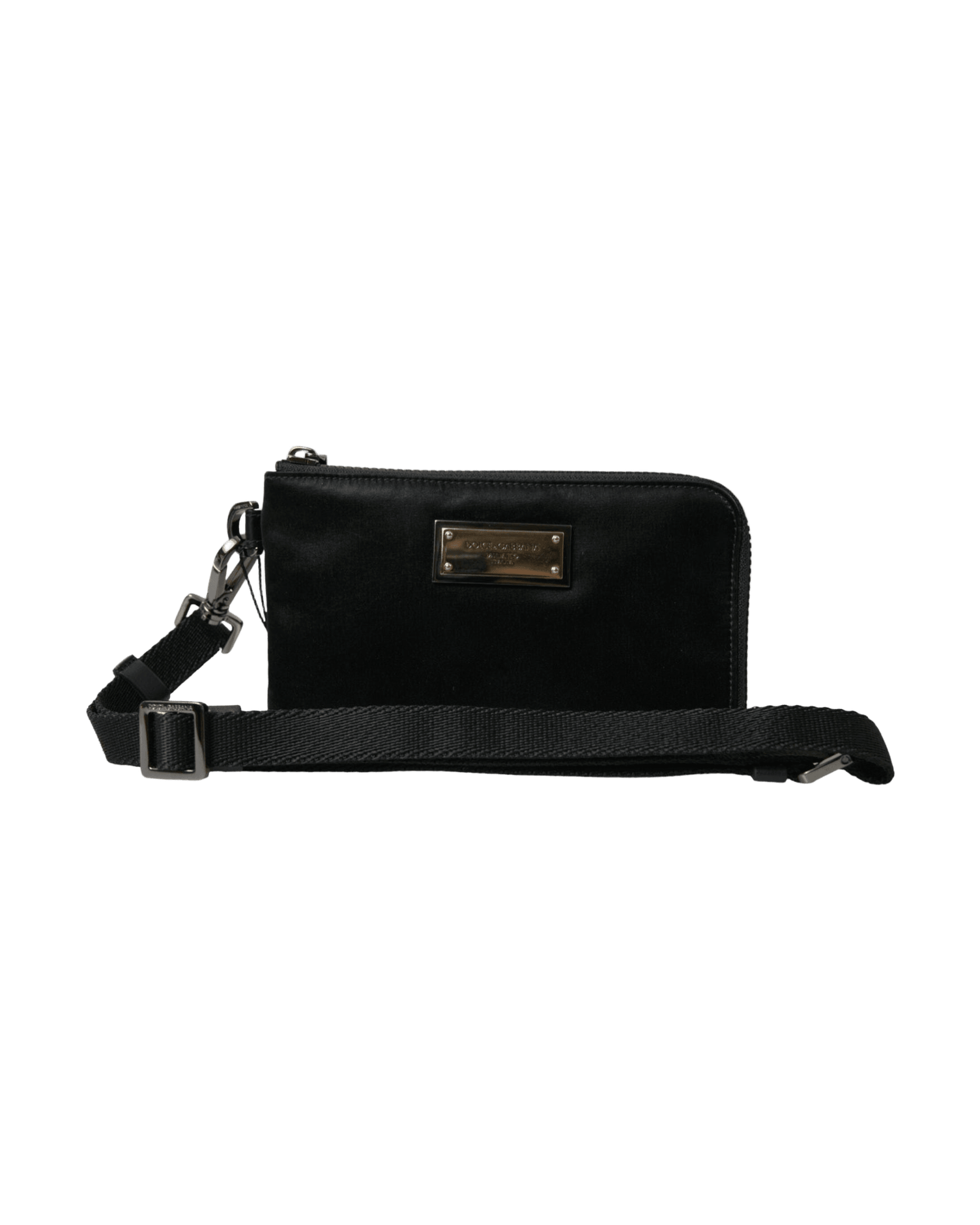 Dolce & Black Gabbana Elegant Nylon Leather Pouch With Details Glam Steals