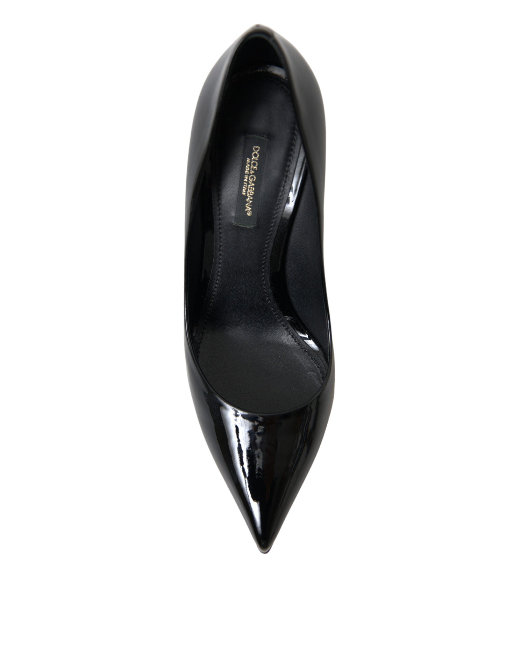 Dolce & Gabbana Elegant Patent Stiletto Black Heels Glam Steals