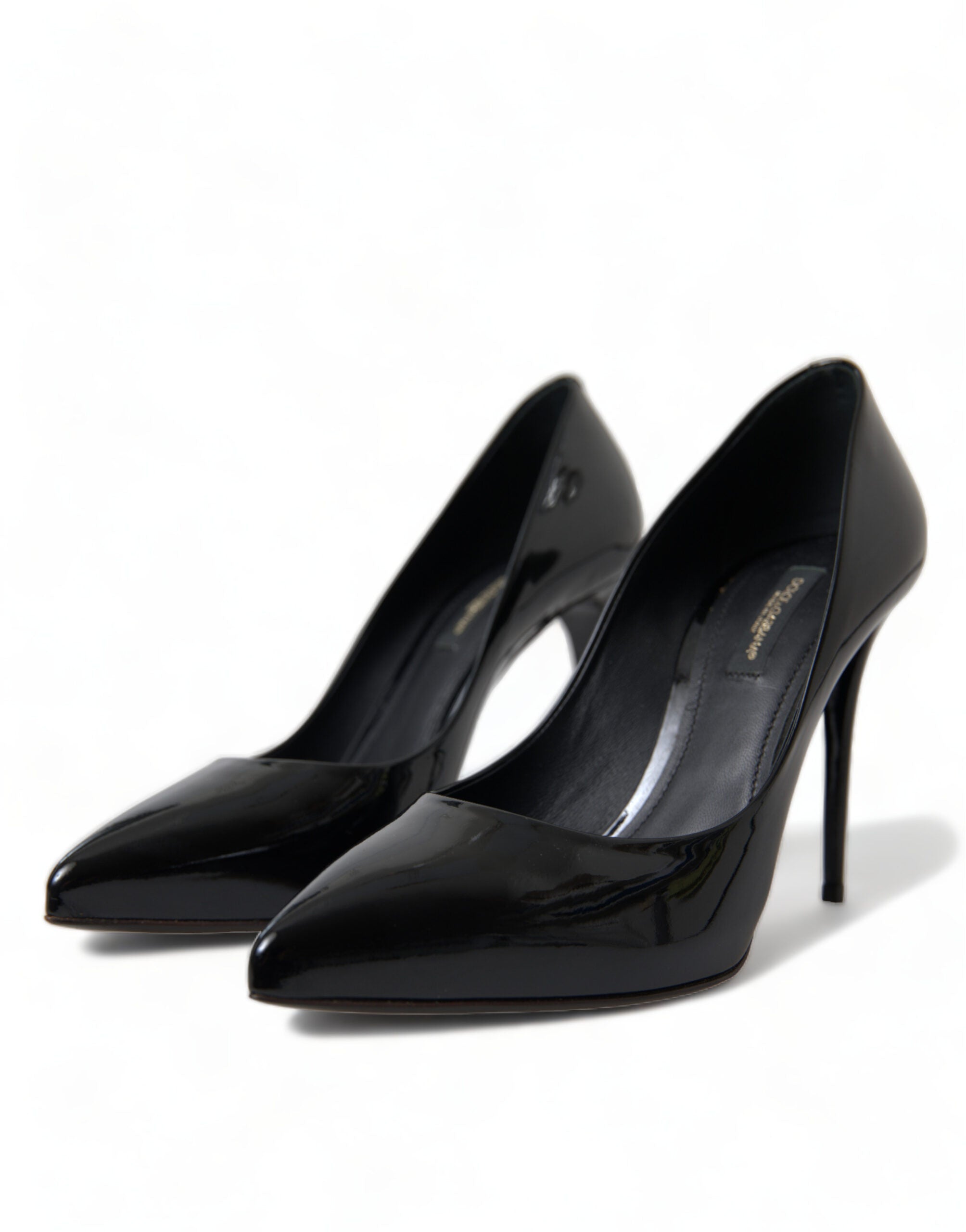 Dolce & Gabbana Elegant Patent Stiletto Black Heels Glam Steals
