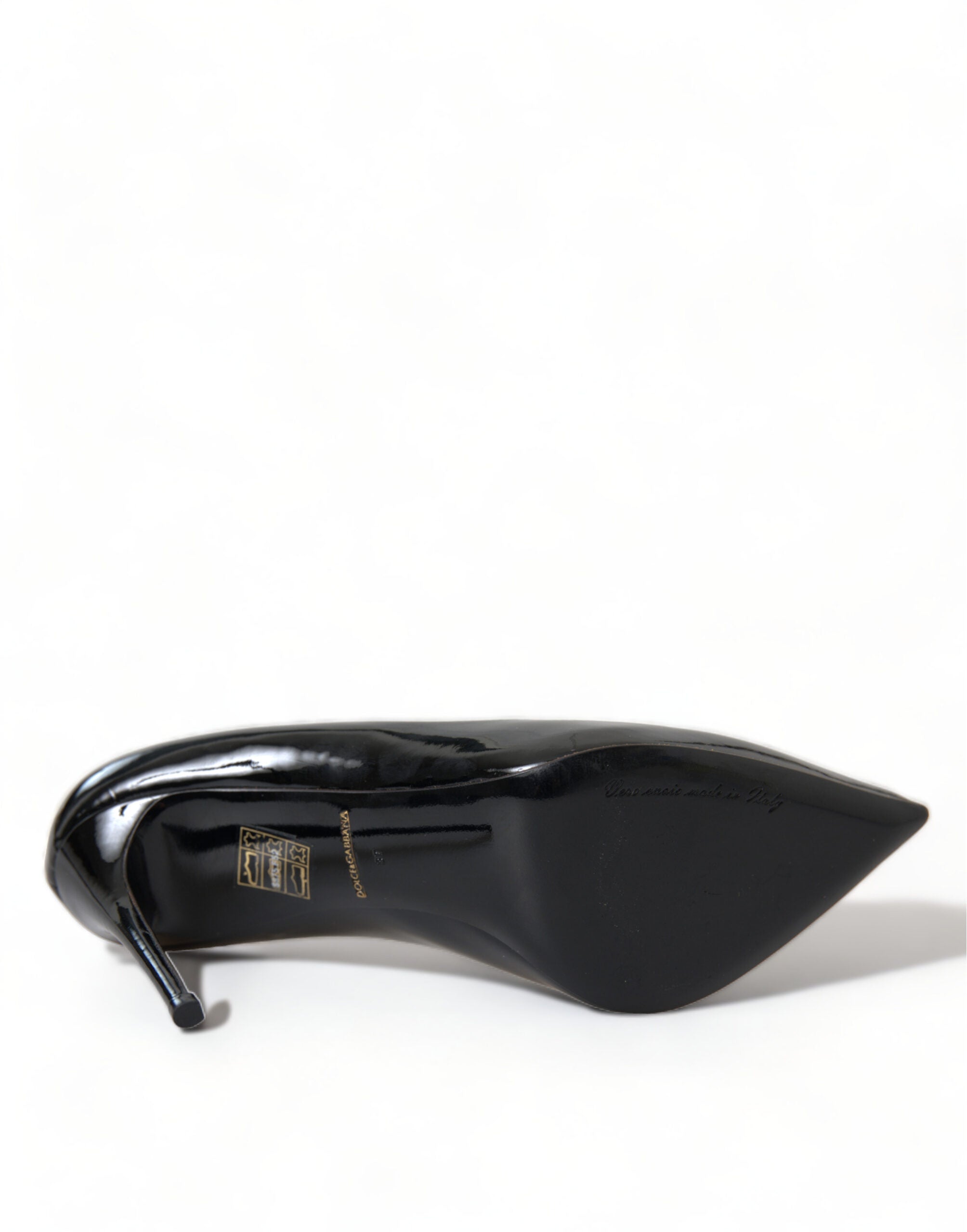 Dolce & Gabbana Elegant Patent Stiletto Black Heels Glam Steals